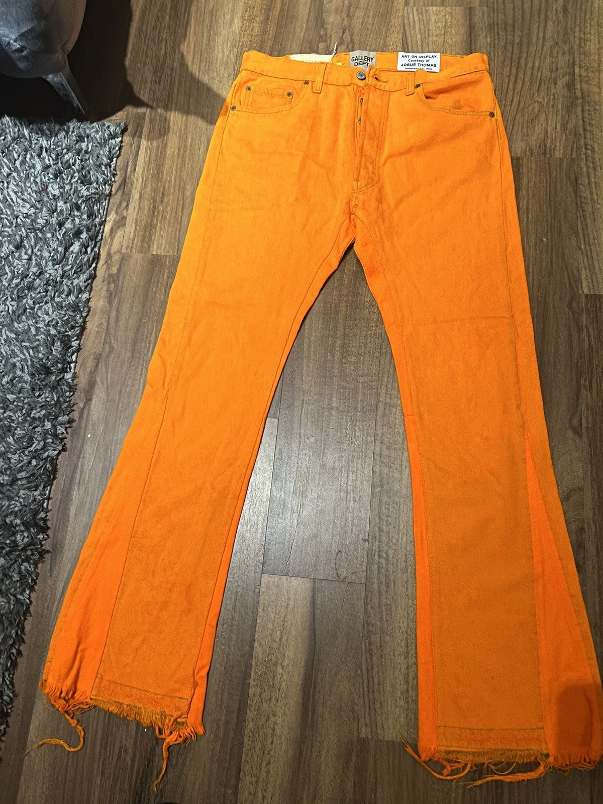 image of Gallery Dept Orange Flare Pants, Men's (Size 32)