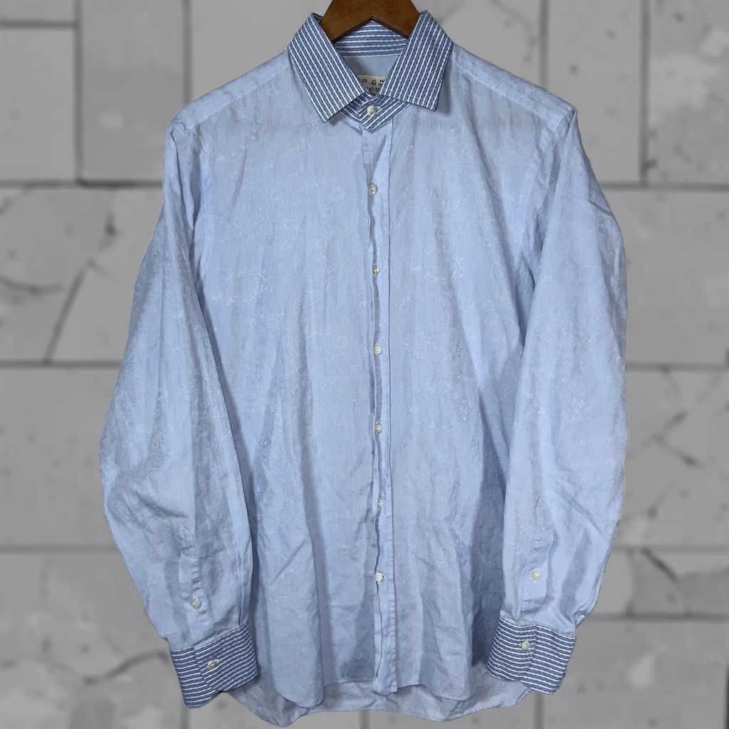 Etro Etro SATORIA UOMO DAL 1968 100% Cotton Long Sleeve Shirt Mens 41 Italy Size US L / EU 52-54 / 3 - 1 Thumbnail