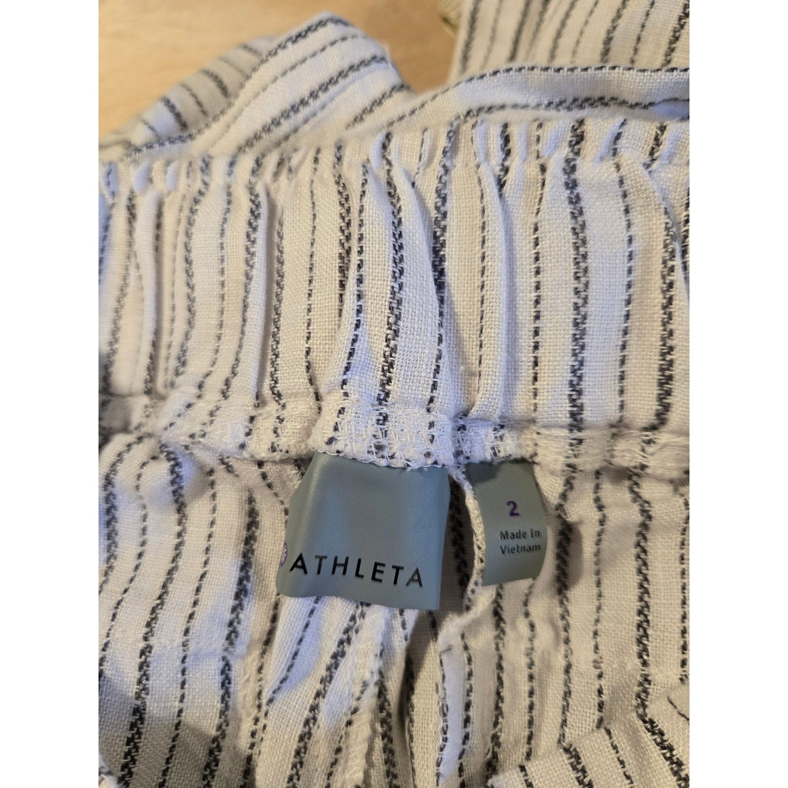 Athleta Athleta 100% linen striped pants sz 2 coastal Size 26" / US 2 / IT 38 - 4 Thumbnail