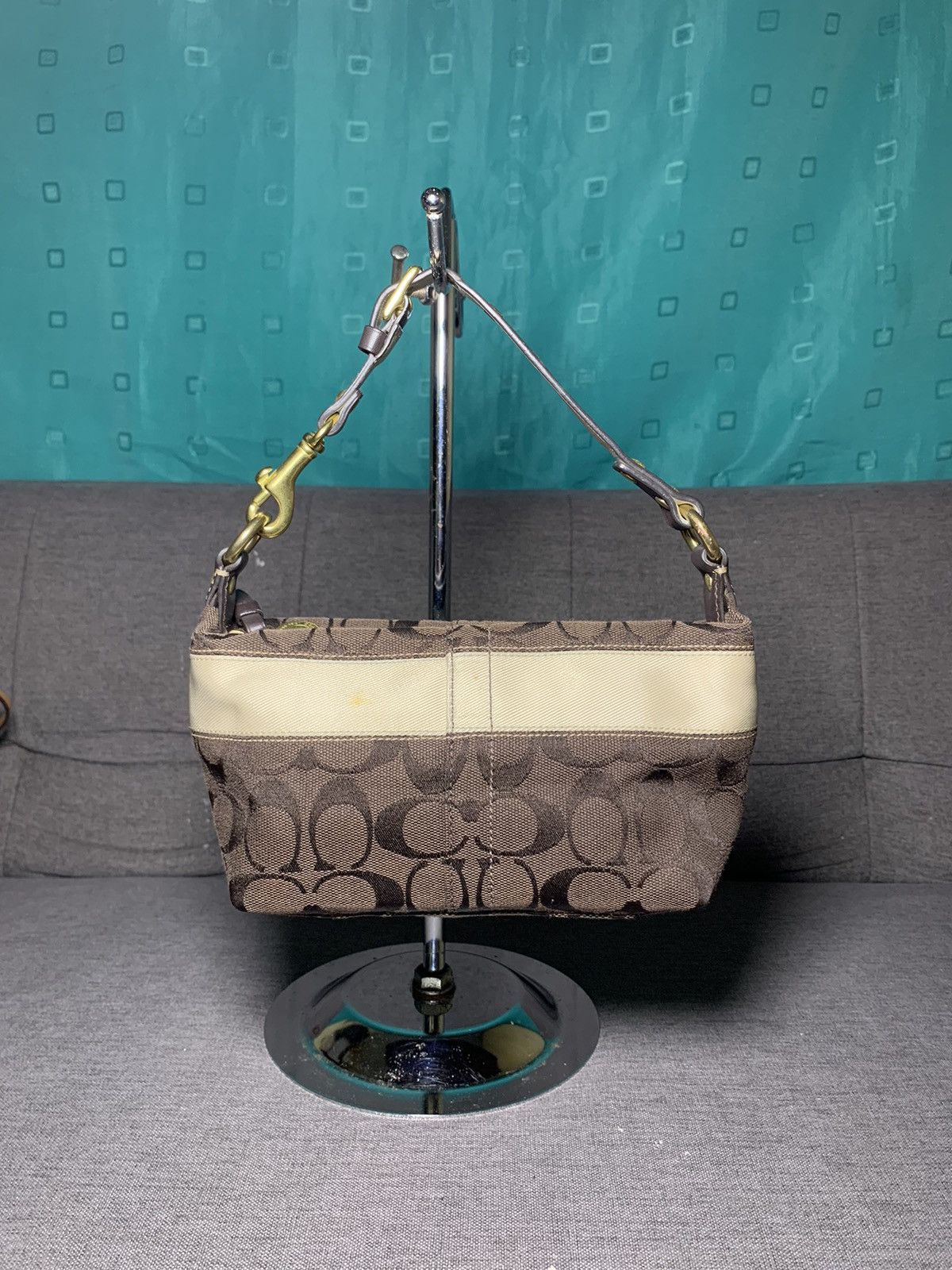 Coach COACH BROWN SIGNATURE MINI HOBO BAG Size ONE SIZE - 4 Thumbnail