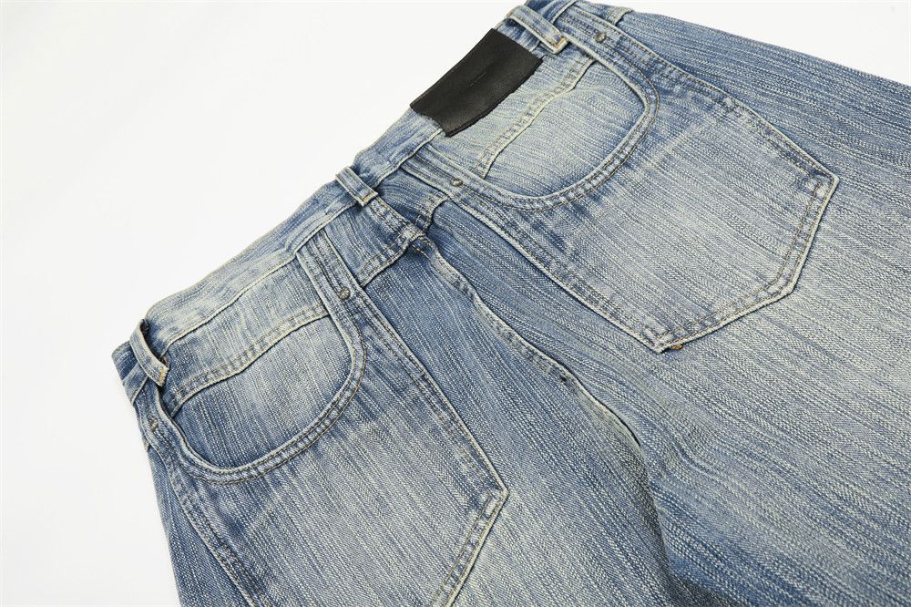 Jean Men's vintage distressed loose-fitting washed curved jeans Size US 32 / EU 48 - 5 Thumbnail