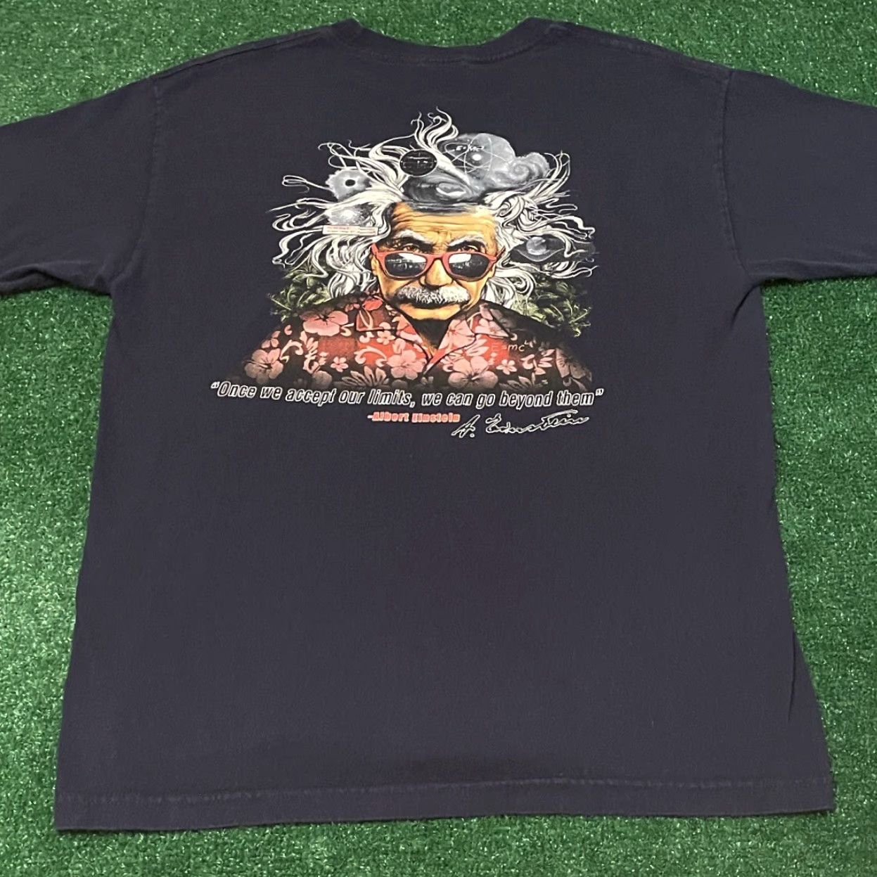 Vintage VINTAGE 90s Albert Einstein Quote Science Art Graphic VTG Shirt Mens Large Blue 90s Mens Size US L / EU 52-54 / 3 - 4 Thumbnail