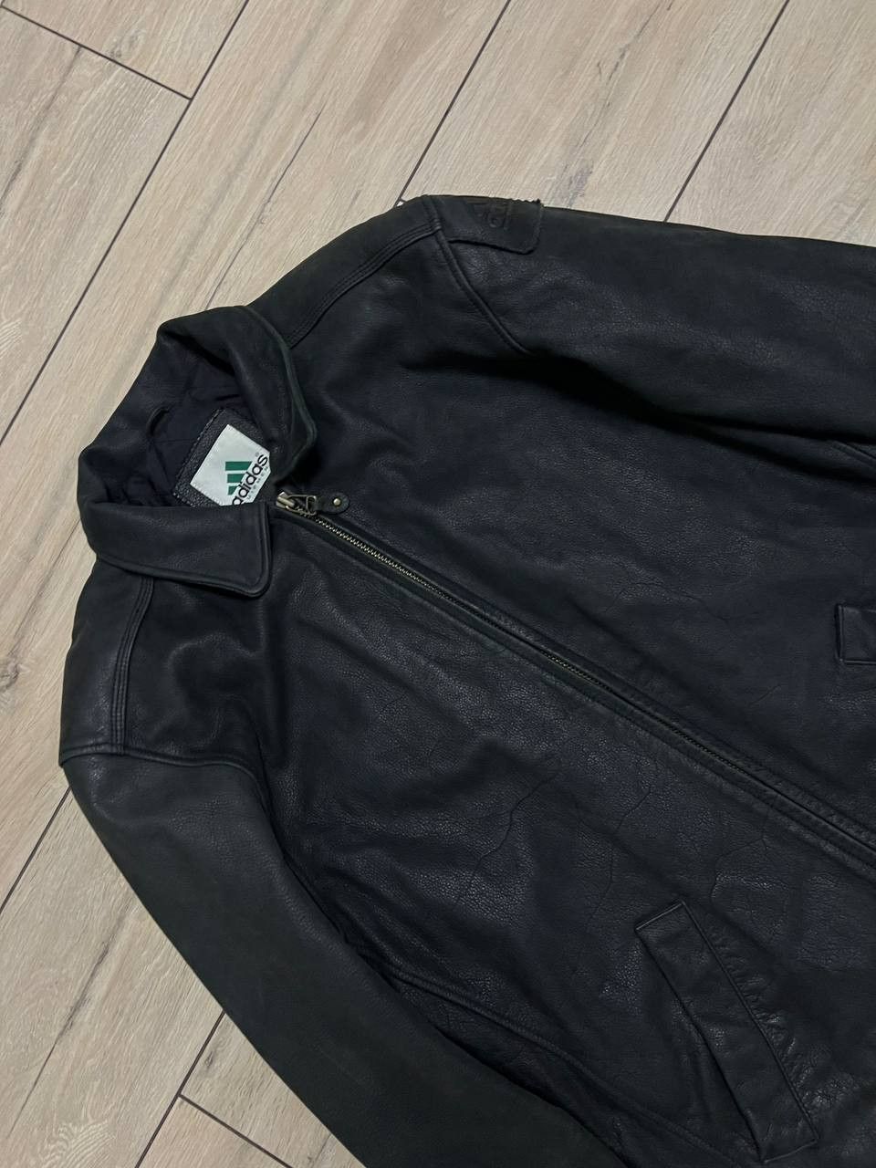 Adidas Vintage 90s Adidas Equipment Spellout Logo Leather Jacket M Size US S / EU 44-46 / 1 - 10 Thumbnail