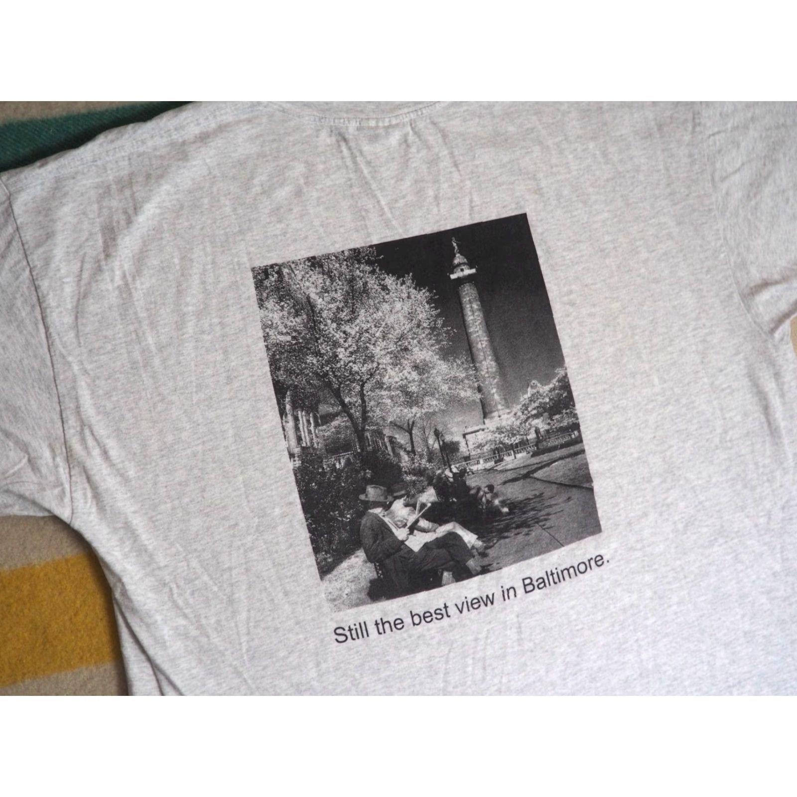 Gildan VTG Gildan T-Shirt 2XL Gray Graphic Tee Men 2000s 90s Photo Art Baltimore Washington Monument Shirt Size US XXL / EU 58 / 5 - 3 Thumbnail