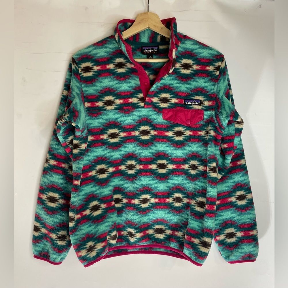 Patagonia Southwestern Aztec Print Synchilla Fleece Pullover