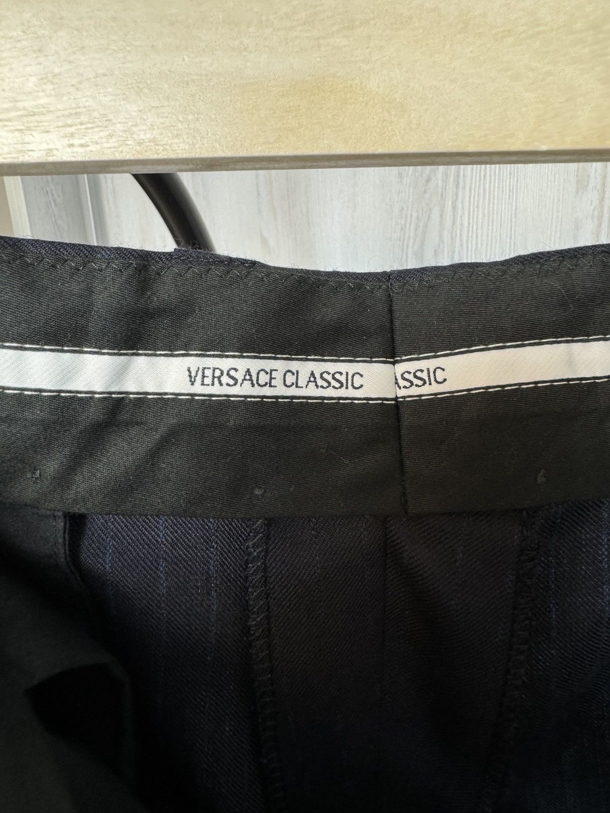 Versace Versace Classic blue wool striped classic casual wide pants Size US 36 / EU 52 - 12 Thumbnail