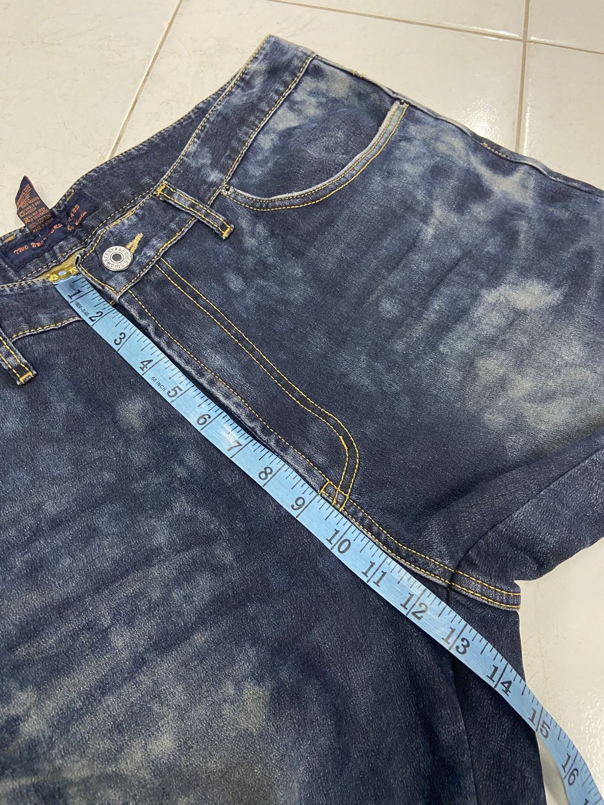 Japanese Brand TBJ ACID WASH FLEECE LINED DENIM JEANS Size US 38 / EU 54 - 18 Thumbnail