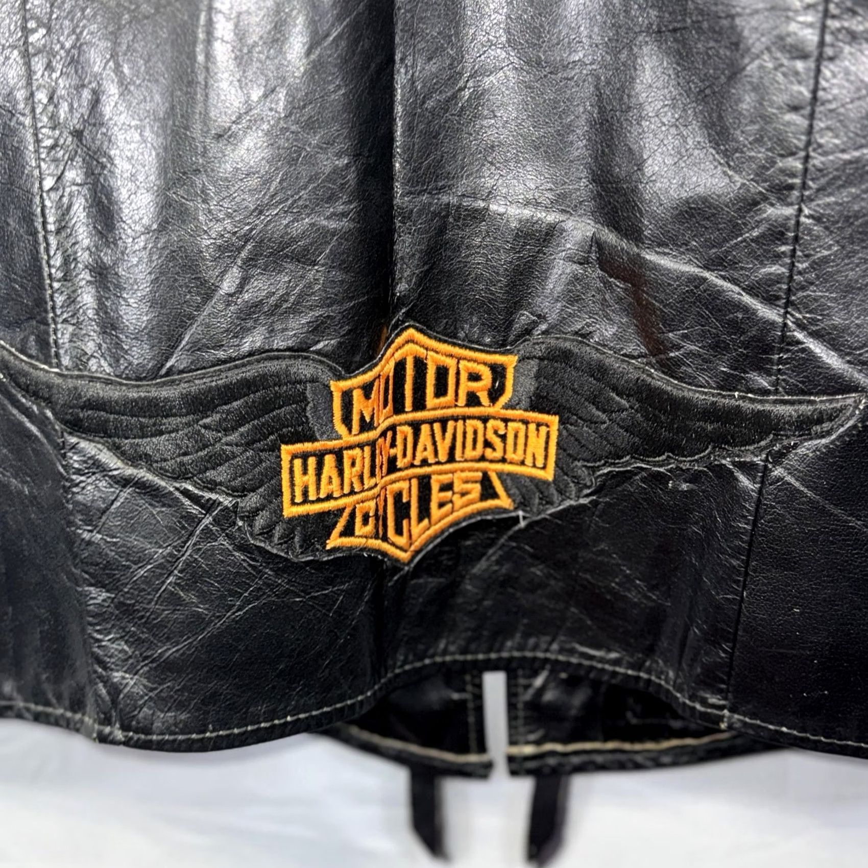 Harley Davidson Harley-Davidson Leather Vest Womens 40 Black Concho Tie Biker Patches Motorcycle Vest Women Motorcycle USA Patch Embroidered Bar & Shield Size S / US 4 / IT 40 - 3 Thumbnail