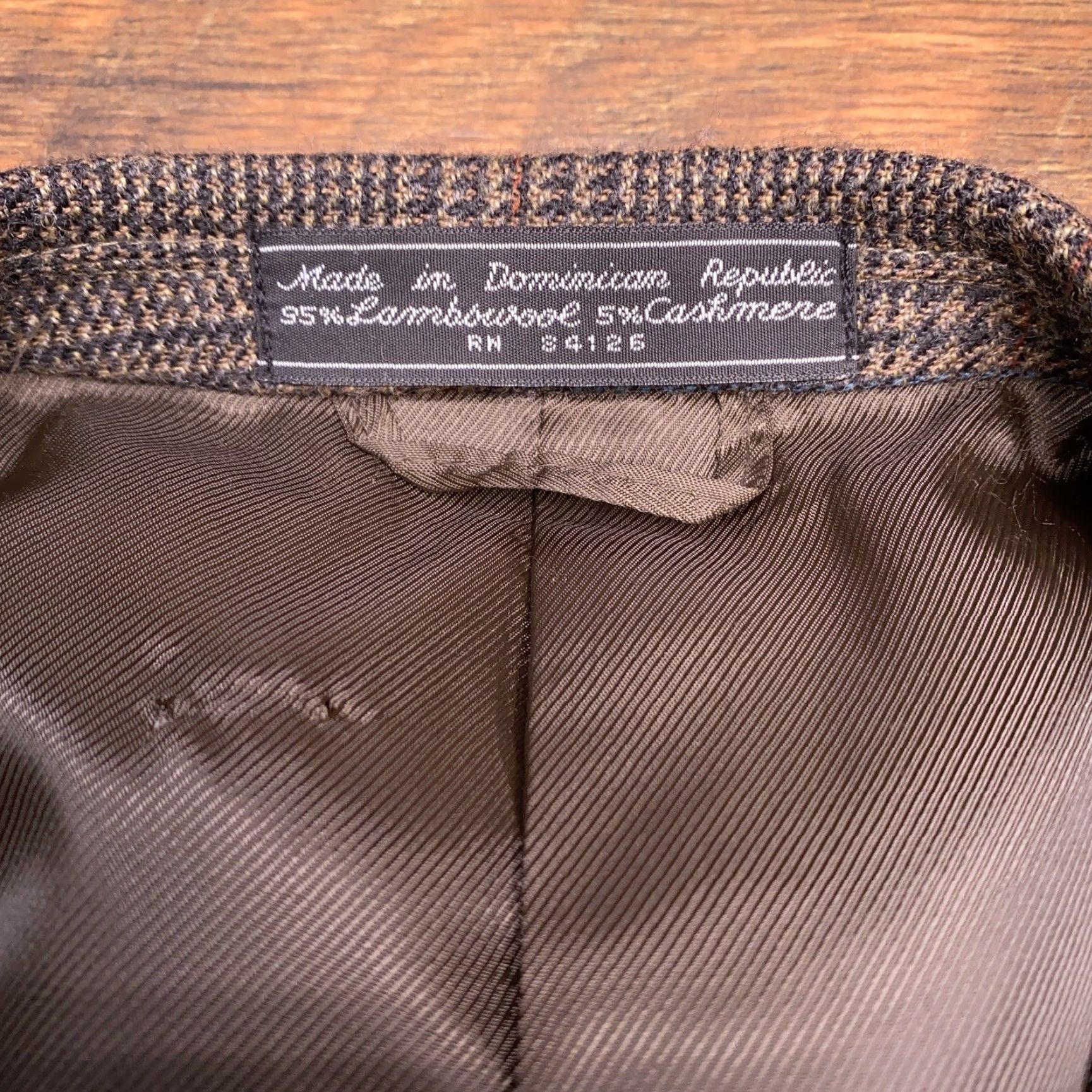 Vintage VINTAGE Bert Pulitzer Blazer Jacket Brown Plaid Wool 46 Long Single-Breasted Notch Lapel Men Regular Suit Coat Size 46R - 4 Thumbnail