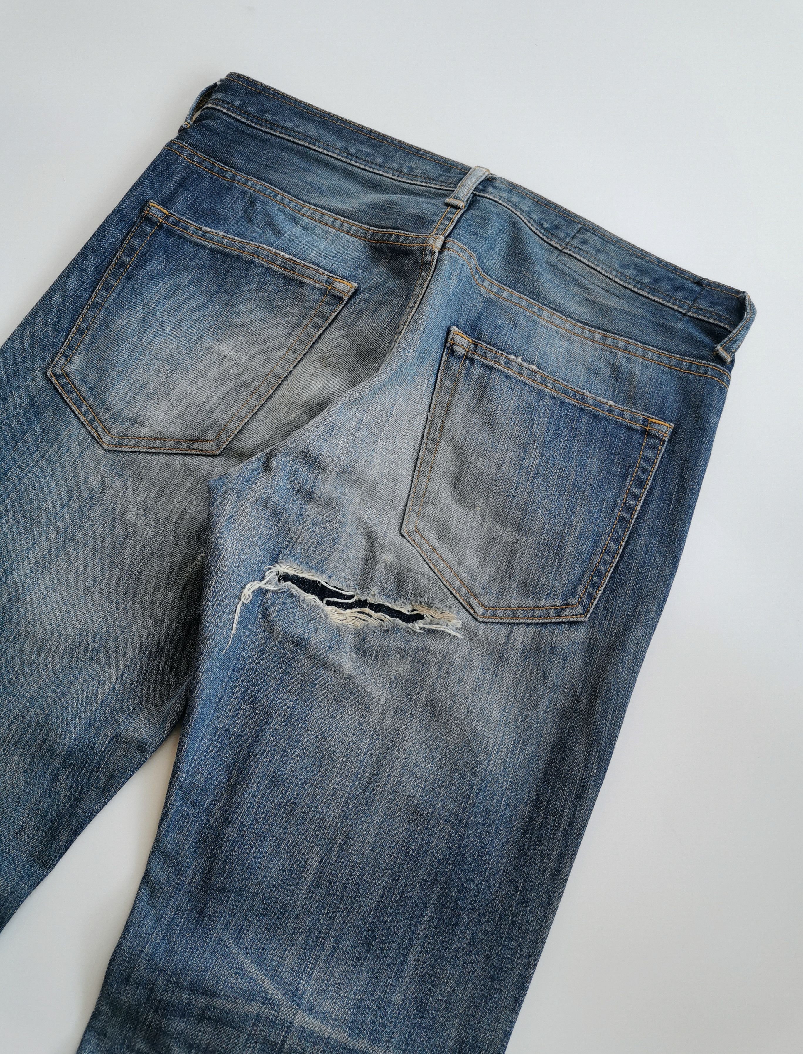 Number (N)ine Nano Universe Distressed Patchwork Boromono Denim Jeans Size US 29 - 10 Thumbnail