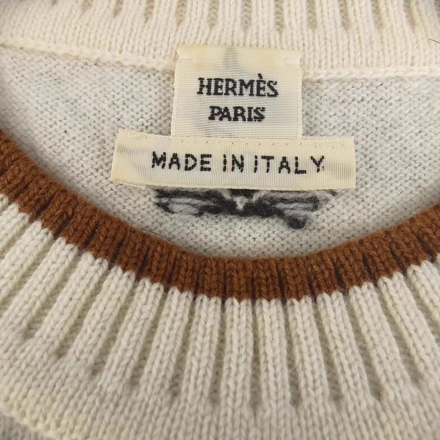 Hermes Hermes cashmere petal jacquard short-sleeve vest 34 99 Size XS / US 0-2 / IT 36-38 - 3 Thumbnail