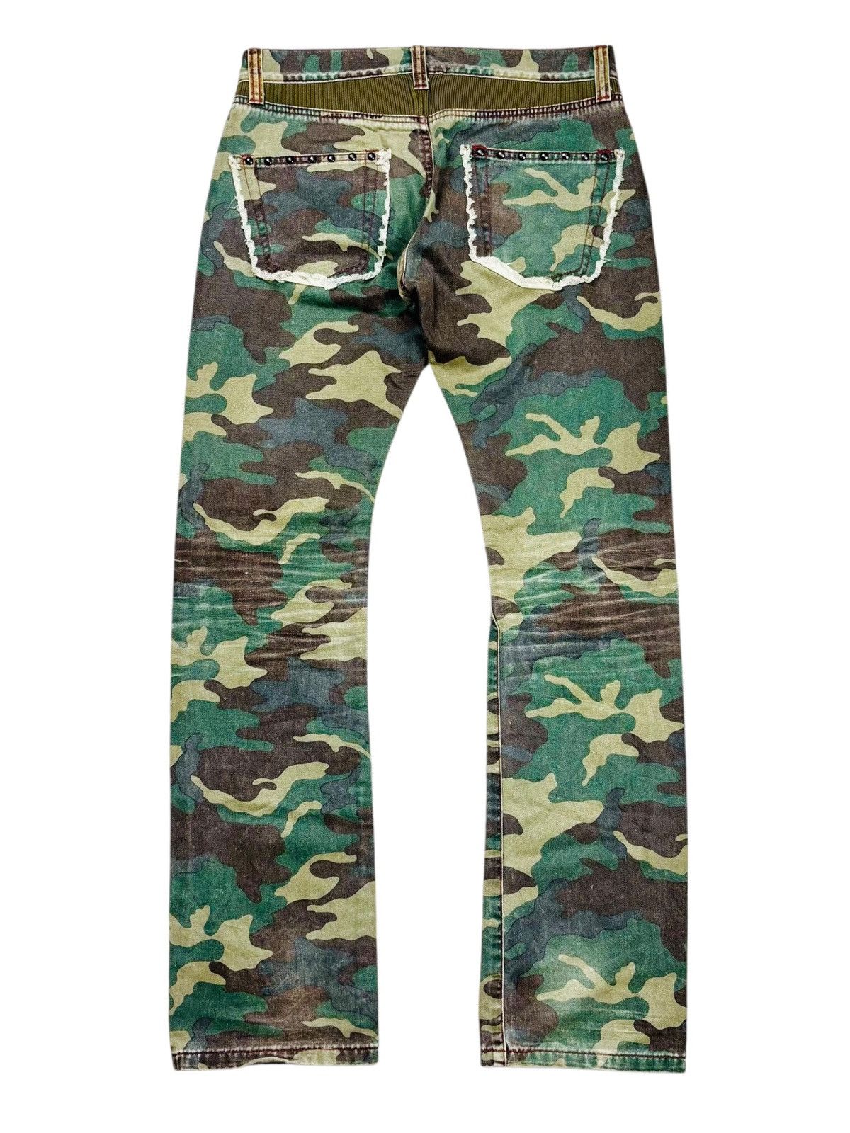 Japanese Brand Archive Led Rechwe - Studded Camo Flared Denim Size US 30 / EU 46 - 2 Thumbnail