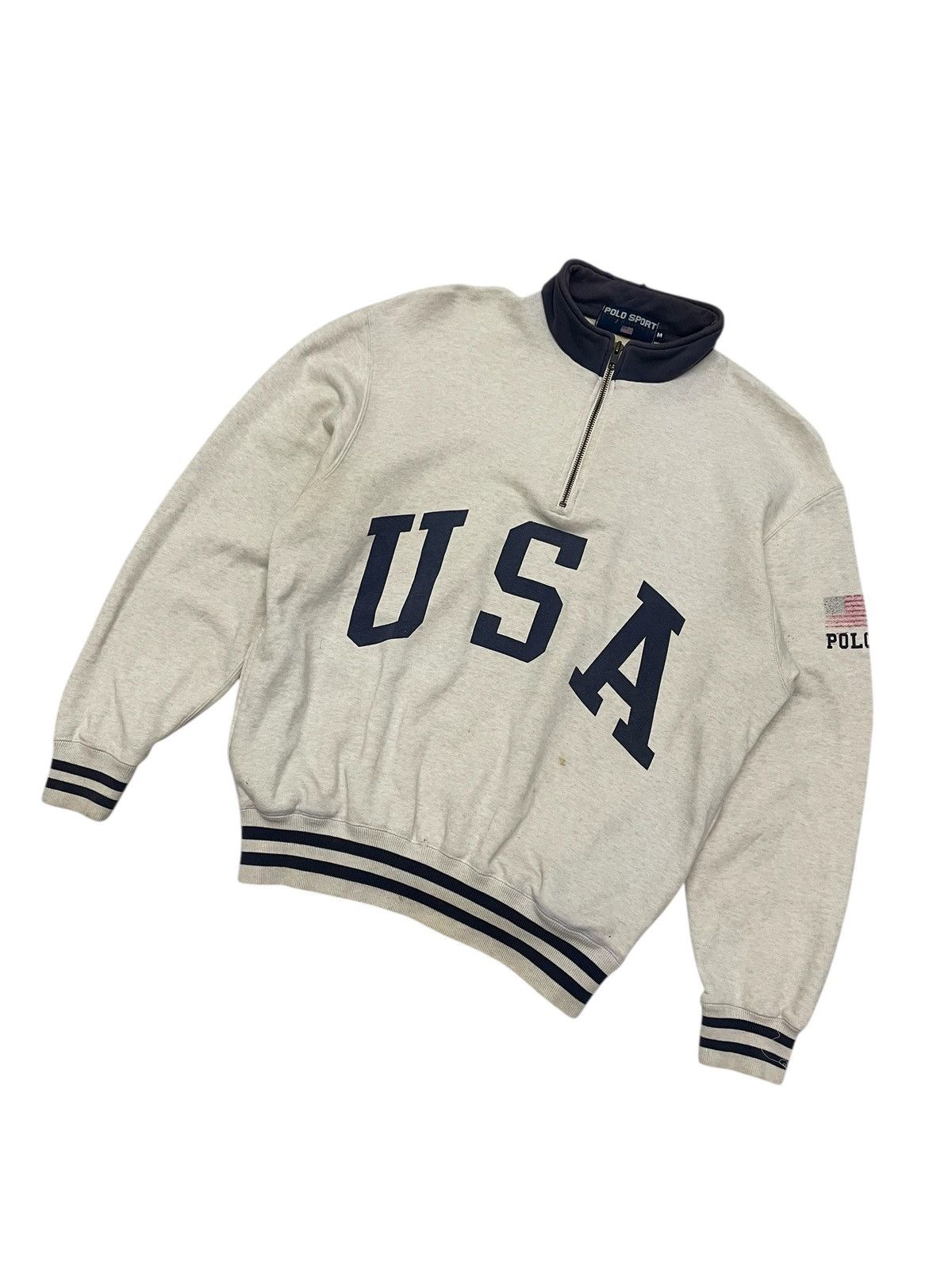 Polo Ralph Lauren × Vintage Vintage POLO SPORT RALPH LAUREN USA Half Zipper Sweatshirt Size US XL / EU 56 / 4 - 8 Thumbnail