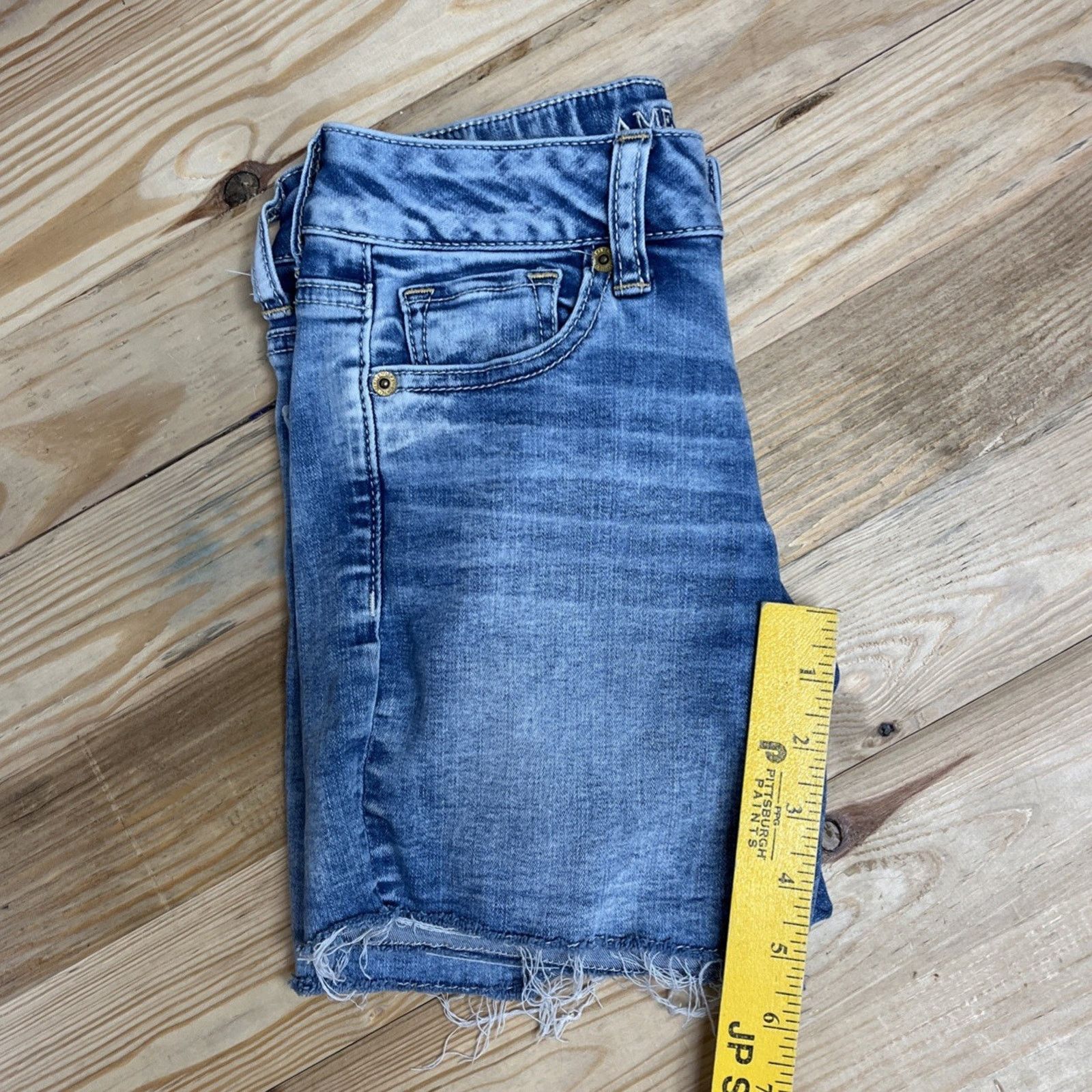 American Eagle Outfitters American Eagle Midi Stretch Women's Jean Short Sz 0 Size 25" / US 0 / IT 36 - 6 Thumbnail