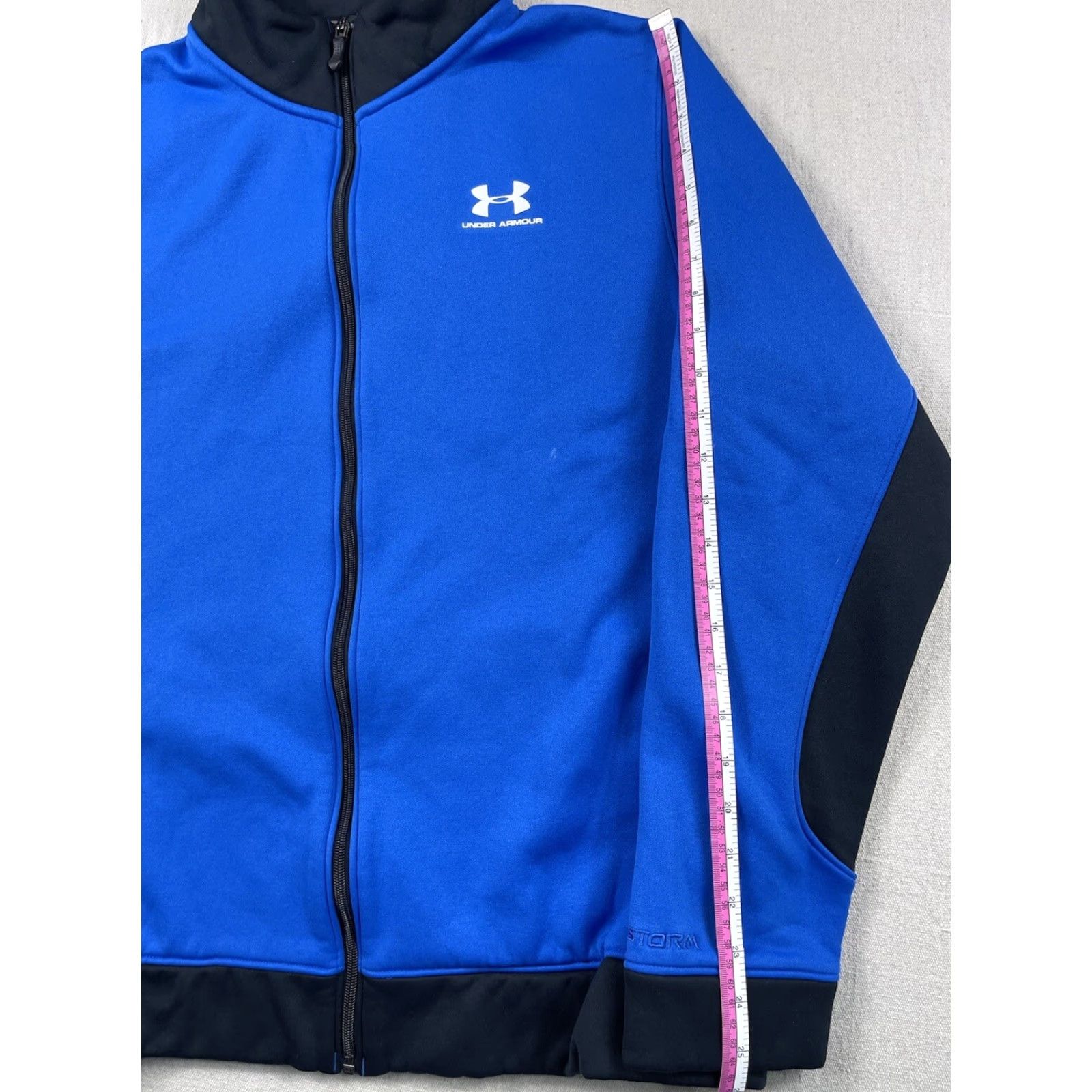 Under Armour Under Armour Mens Jacket Sz L Storm Full Zip Sweatshirt Fleece Lined Pockets Blue Size US L / EU 52-54 / 3 - 5 Thumbnail