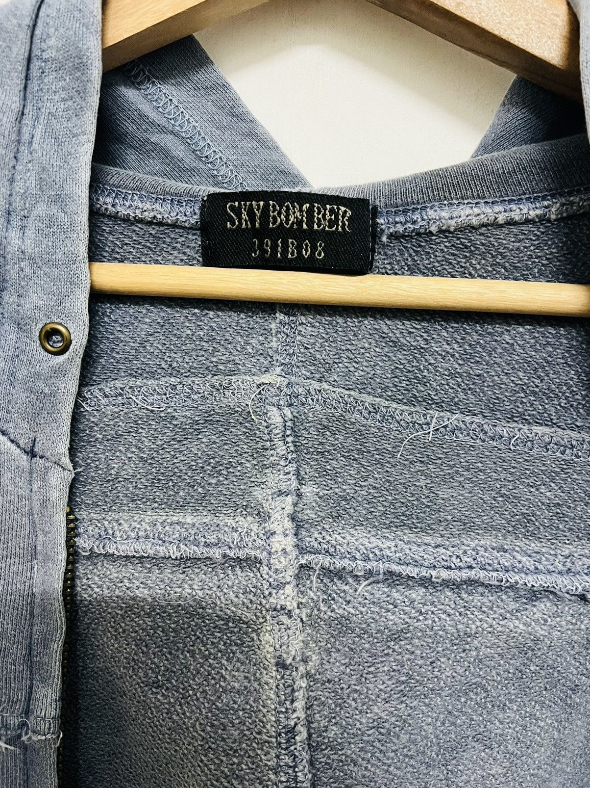 Japanese Brand SKY BOMBER 391B08 RECONSTRUCTED ZIPPER HOODIE JACKET Size US M / EU 48-50 / 2 - 9 Thumbnail