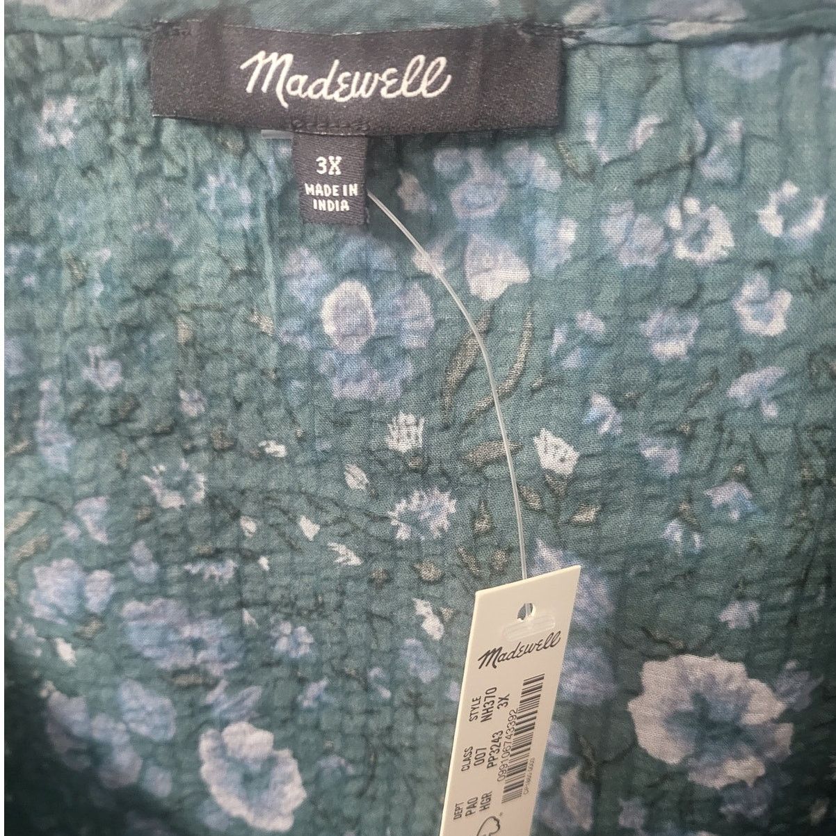 Madewell Madewell Seersucker Sweetheart Wrap Top - Woodland Floral 3X Size 3XL / US 20-22 - 3 Thumbnail
