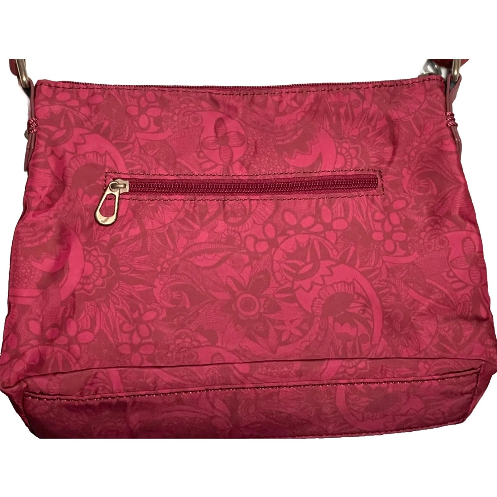 Vintage Sakroots Crossbody Bag Women Red Eco-Twill Spirit Desert Floral Zip 9in Medium Adjustable Strap Size ONE SIZE - 3 Thumbnail