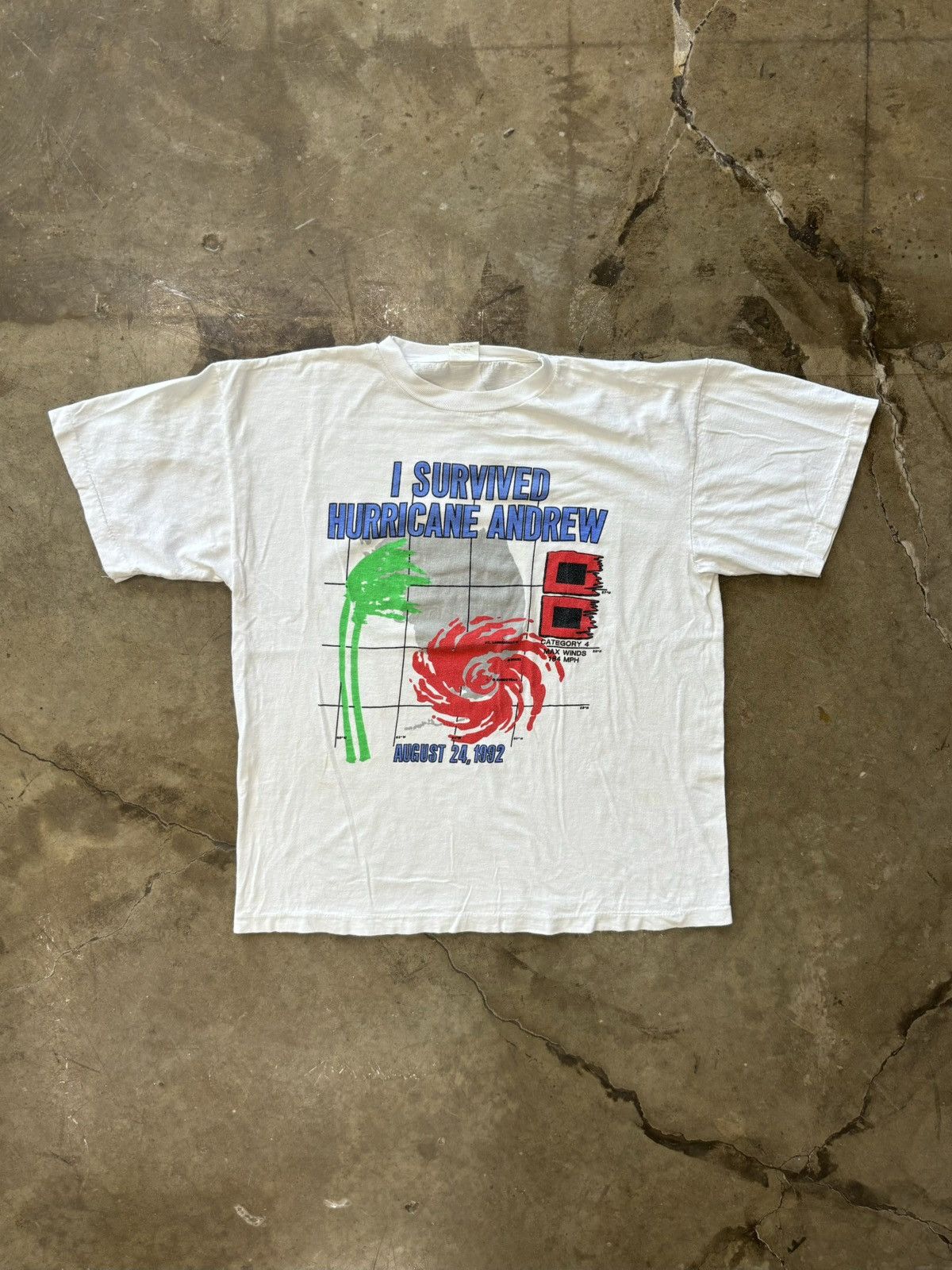 Vintage Vintage Survived Hurricane Andrew Single Stitch Tee Size US XL / EU 56 / 4 - 2 Thumbnail