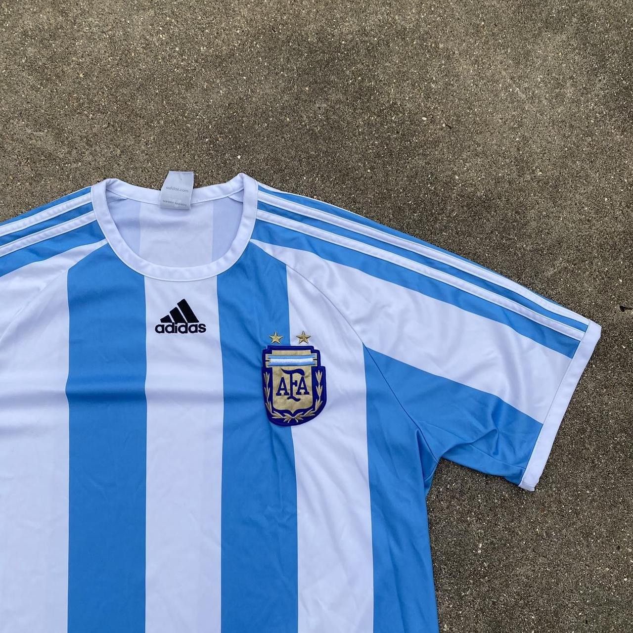 Adidas Vintage Argentina Adidas striped soccer jersey Size US L / EU 52-54 / 3 - 5 Thumbnail