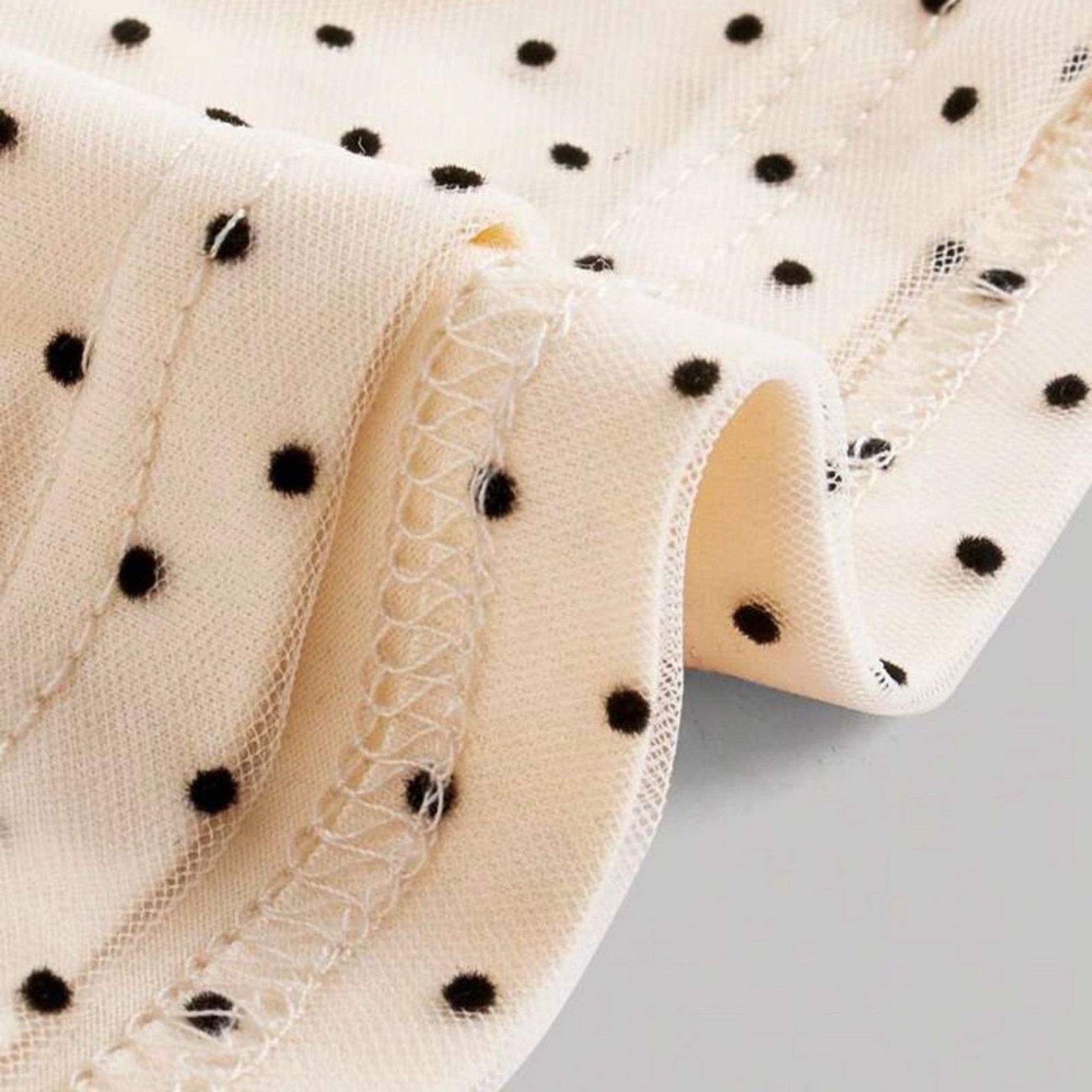 Other Y2K Pinup Black and Cream Polka Dot off shoulder Top w a bow Size S / US 4 / IT 40 - 3 Thumbnail