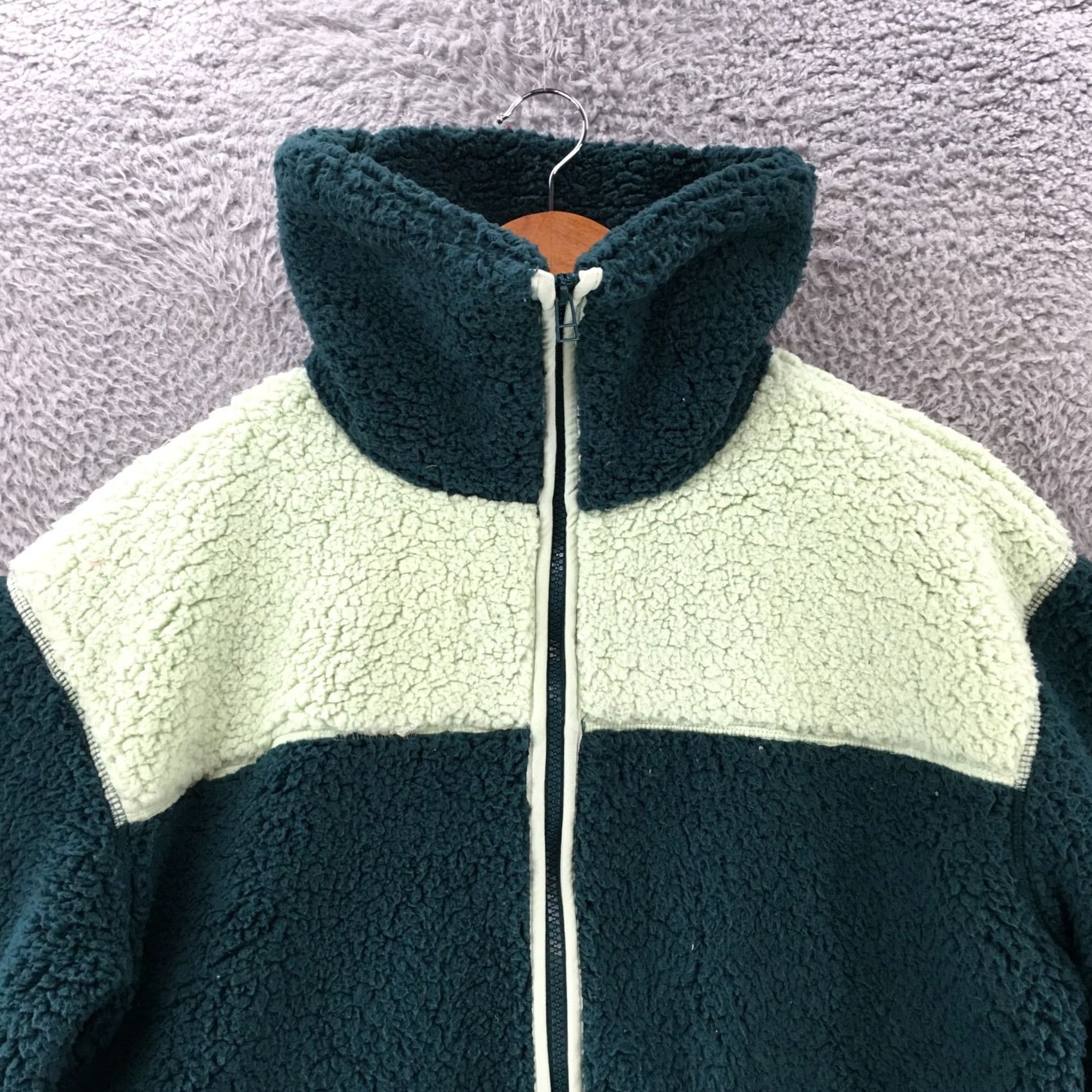Vintage VINTAGE? Universal Thread Sherpa Anorak Teddy Jacket Womens XS Green Full Zip Long Sleeve Size XS / US 0-2 / IT 36-38 - 2 Thumbnail