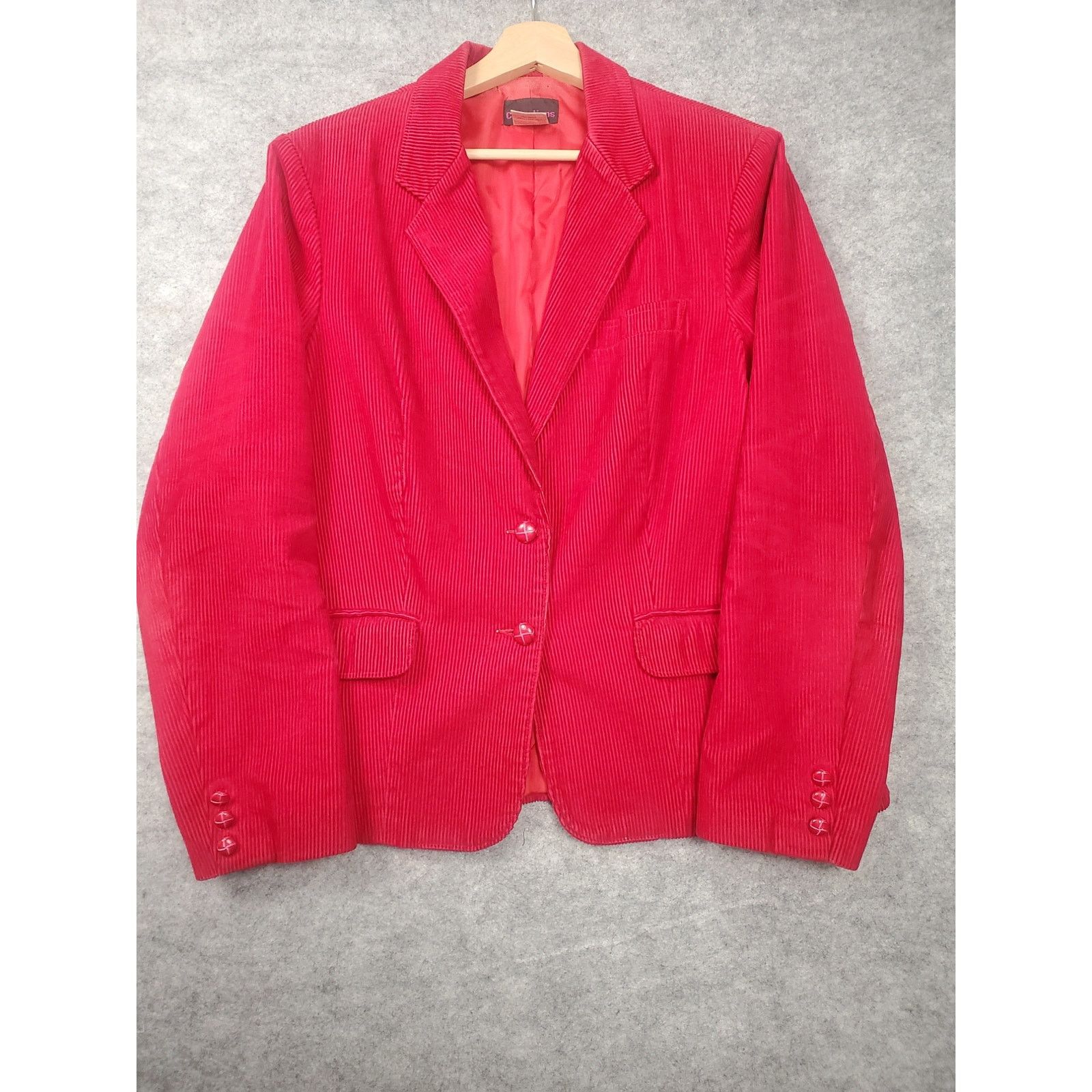 Other Women's Vintage Collections 18 Red Corduroy 2 Button Blazer Size XXL / US 16-18 / IT 52-54 - 1 Thumbnail