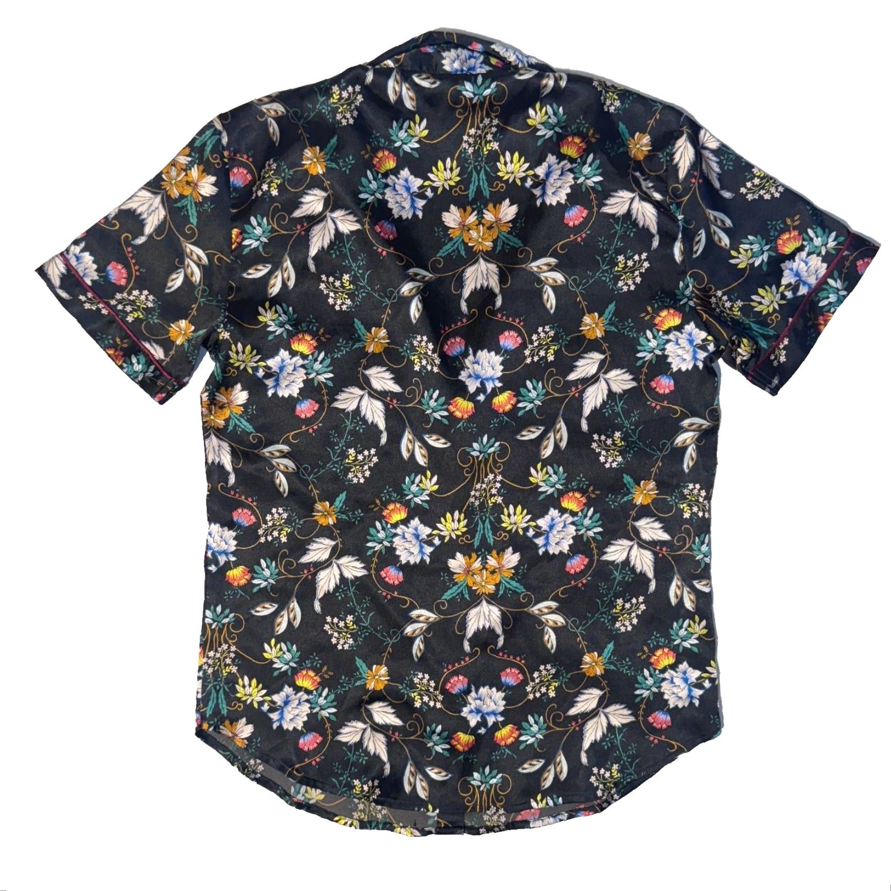 Victoria's Secret Victoria Secret Top XS Black Floral Satin Pajama Sleepwear Button Up Womens Size XS / US 0-2 / IT 36-38 - 7 Thumbnail