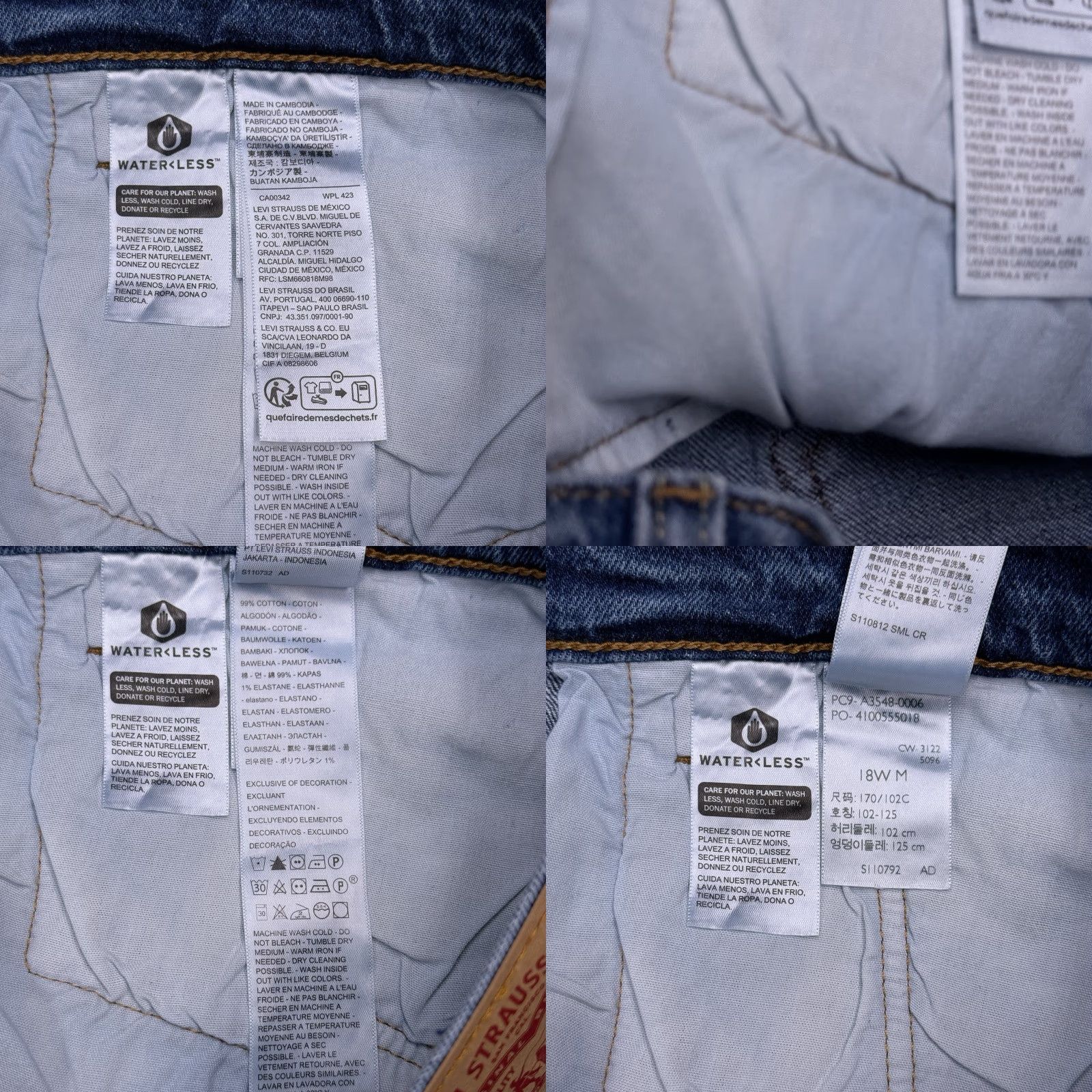 Levi's Levi's 501 Jeans Womens 18W High Rise Stretch Straight 5-Pocket Denim Blue NWT Size 40" / US 18 - 8 Thumbnail