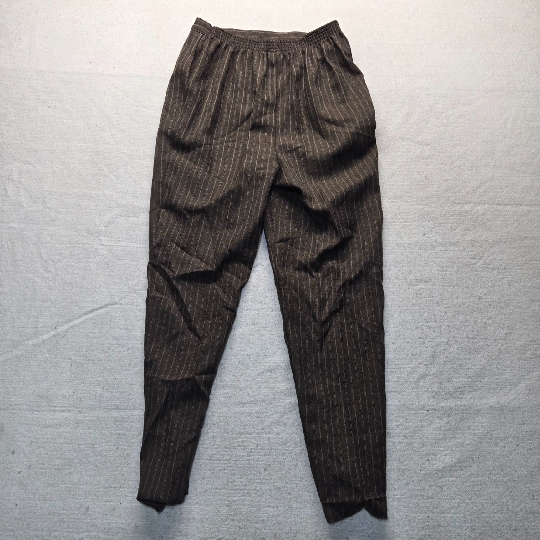 Vintage Alfred Dunner Pants Dress Pants Casual Career Women's Size 14 Brown Striped Elastic Waist Adult Women's Size 36" / US 14 / IT 50 - 8 Thumbnail