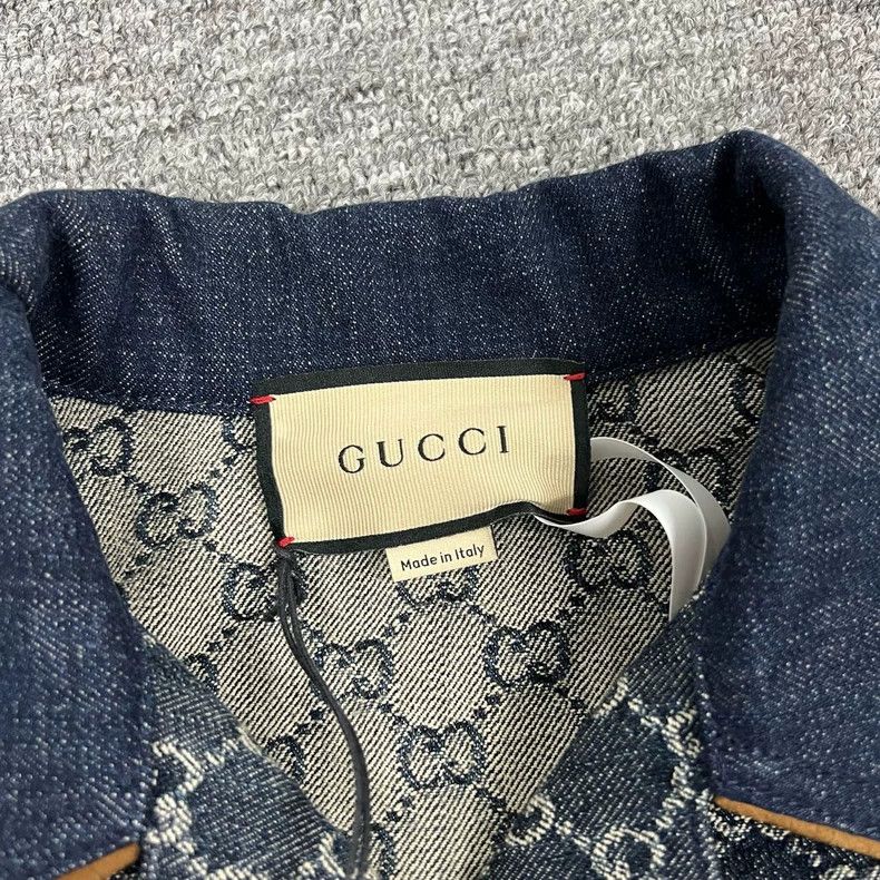 Gucci Gucci Sise 38 Double G full print leather patchwork denim Size US XS / EU 42 / 0 - 7 Thumbnail