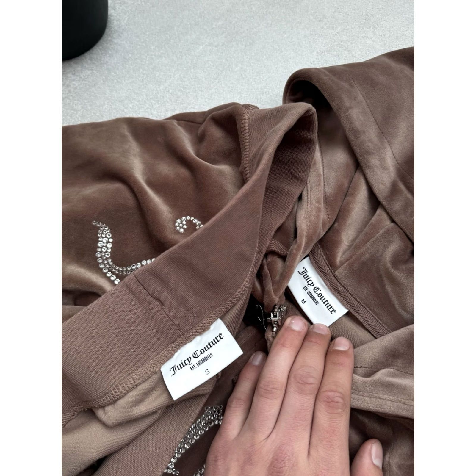 Juicy Couture Juicy Couture Velour Y2K track suit woman size S-M Rhinestones Logo Brown Size S / US 4 / IT 40 - 7 Thumbnail