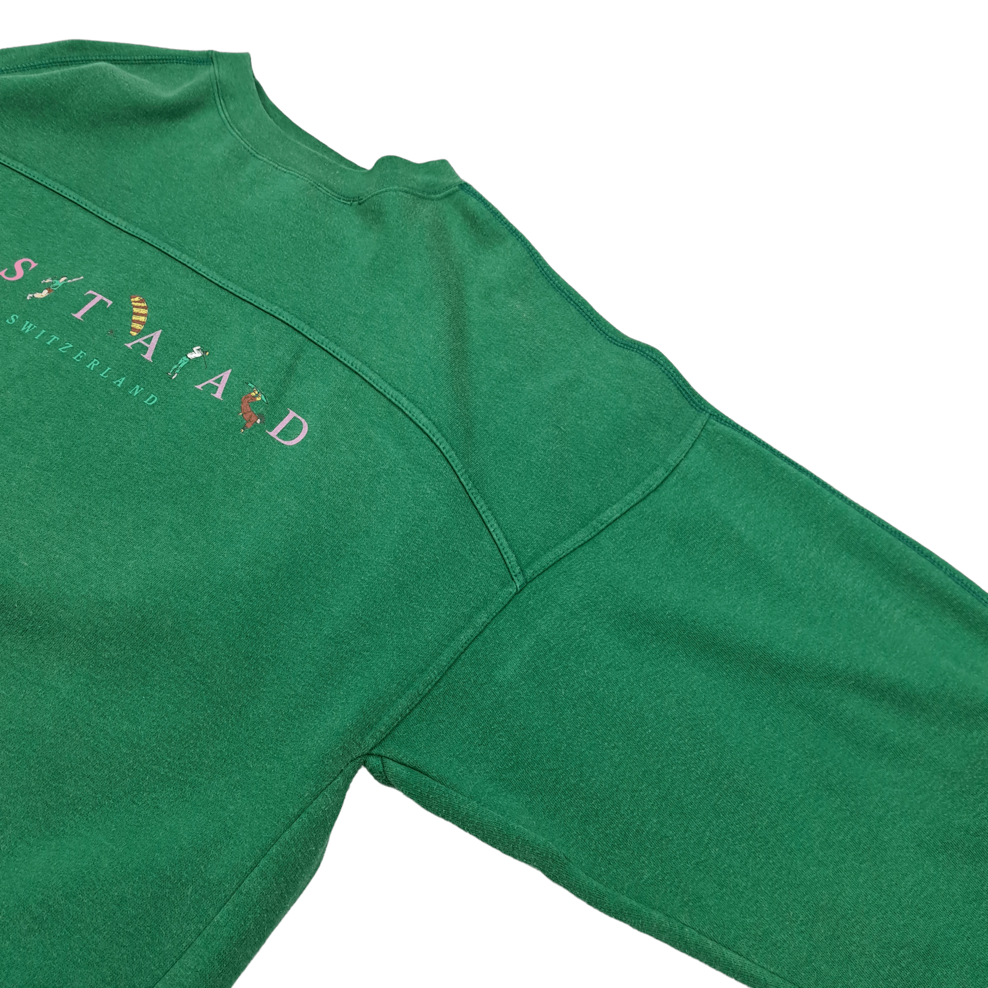 Fruit Of The Loom × Russell Athletic × Vintage 💎 Vintage Blank Basic Boxy Green Sweatshirt Crewneck Size US L / EU 52-54 / 3 - 5 Thumbnail