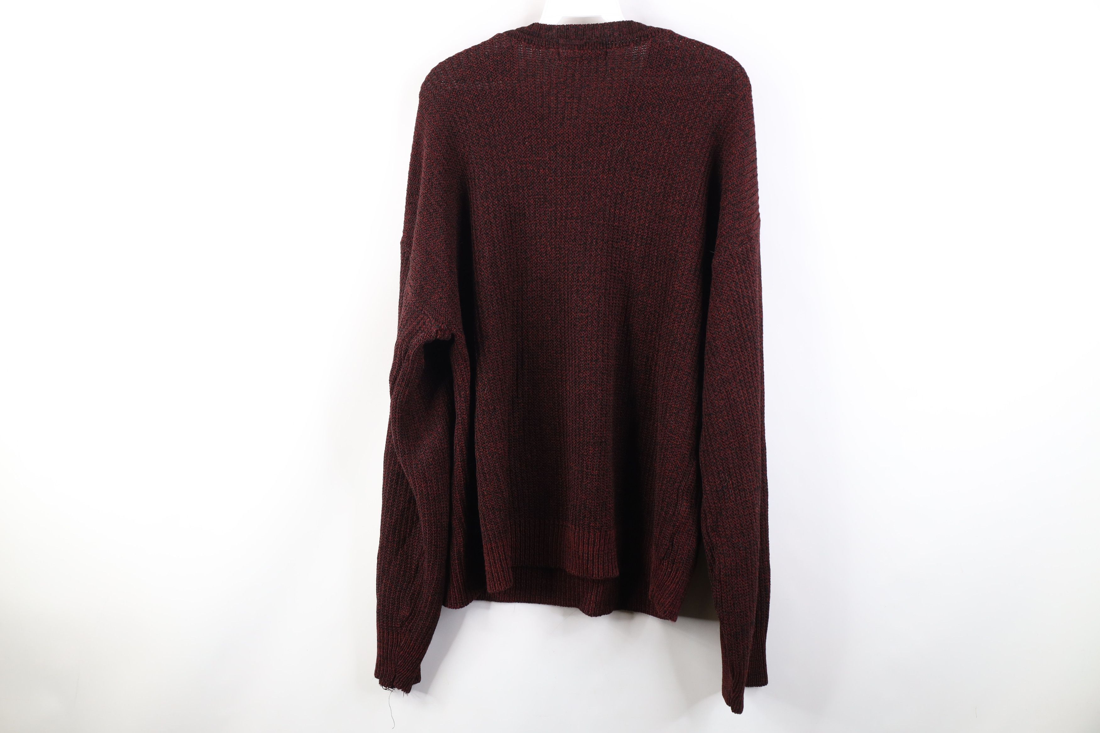 Vintage Vintage 90s Streetwear Ribbed Knit Crewneck Sweater Red USA Size US XL / EU 56 / 4 - 8 Thumbnail