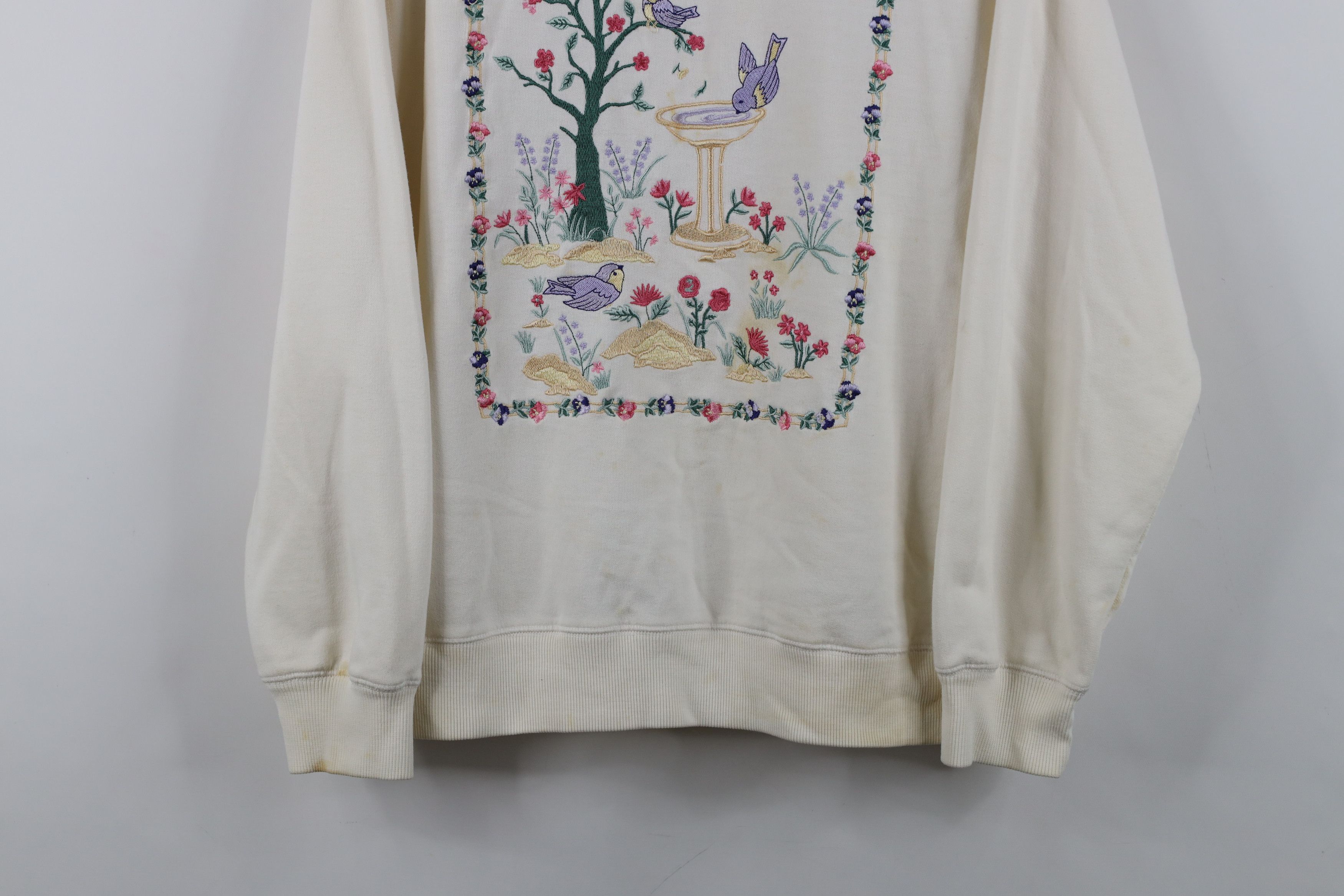 Vintage Vintage 90s Streetwear Nature Flower Bird Sweatshirt Size M / US 6-8 / IT 42-44 - 3 Thumbnail