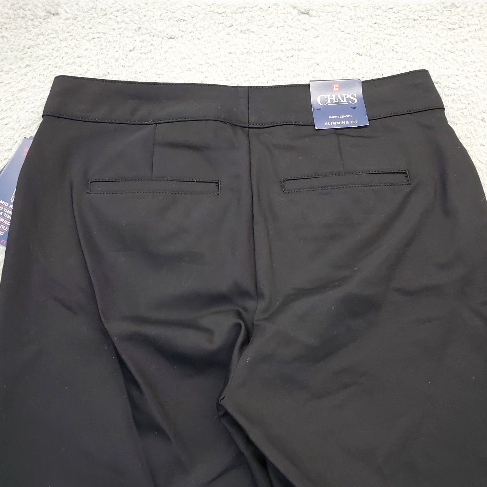 Chaps Chaps Womens Size 4 Black Solid Short Length Pants Slim Fitted Mid Rise Ankle Straight 27.5 Inseam SS Size 27" / US 4 / IT 40 - 8 Thumbnail