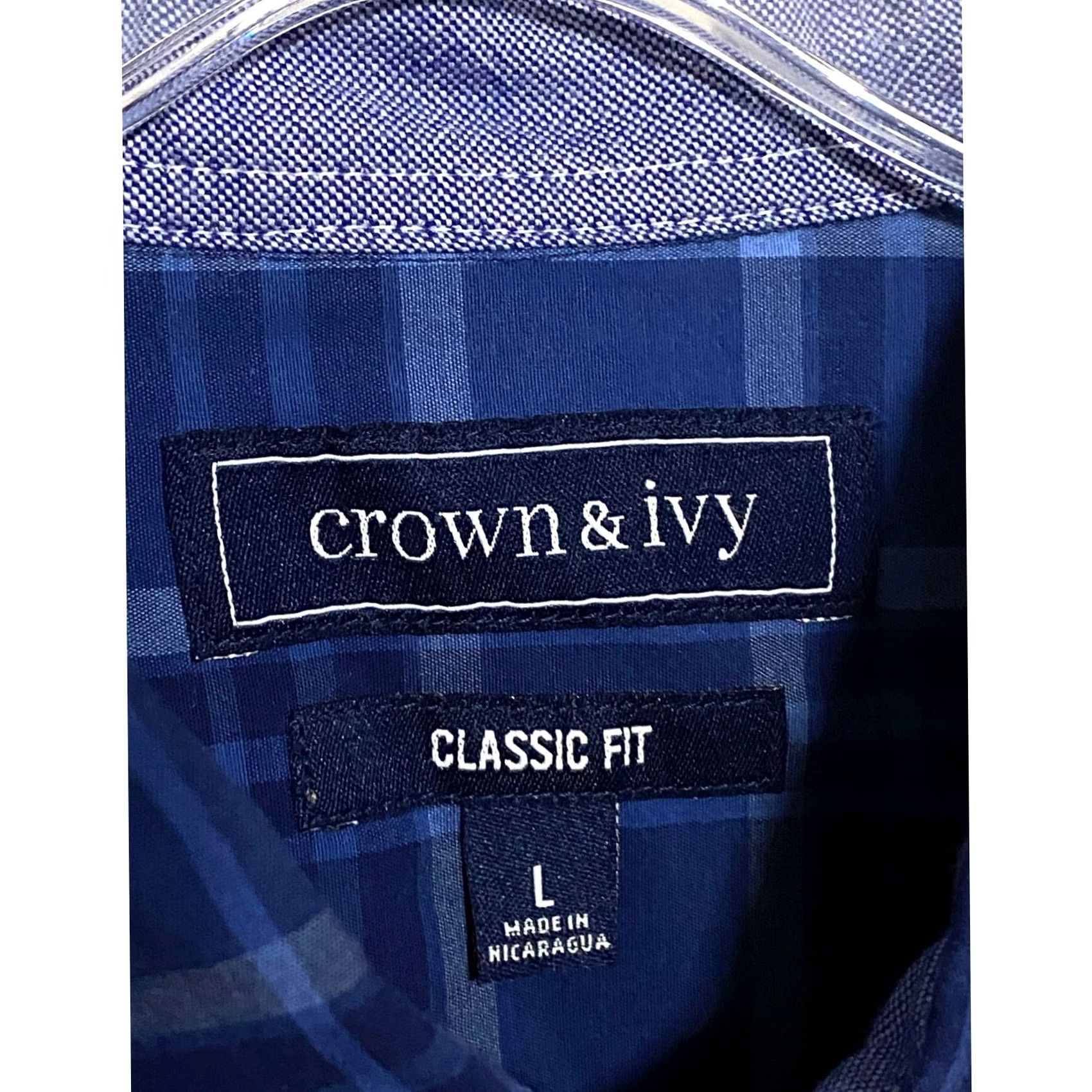 Vintage Crown & Ivy Plaid Button Shirt Men L Classic Fit Blue Preppy Office Coastal Work Size US L / EU 52-54 / 3 - 7 Thumbnail