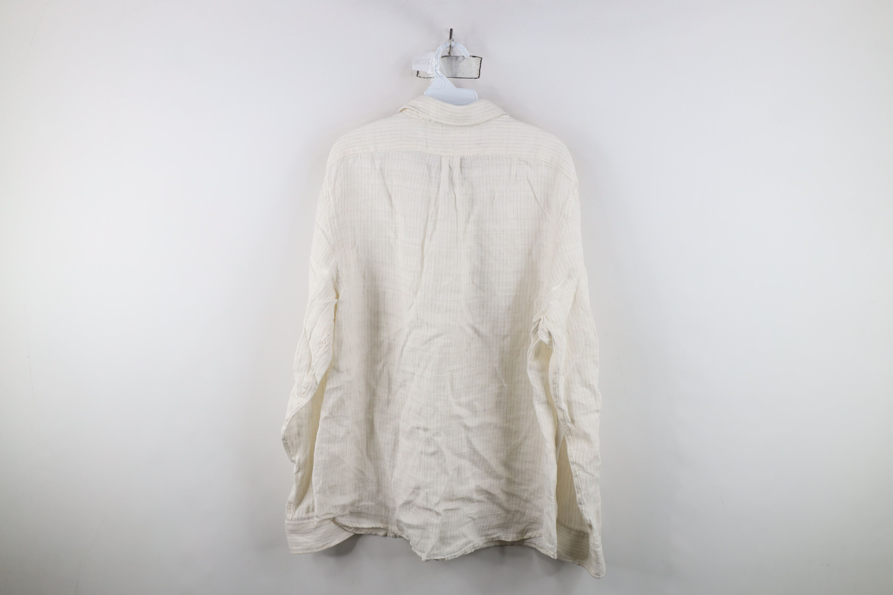 Vintage Porter & Ash Sheer Linen Collared Beach Button Shirt Cream Size US L / EU 52-54 / 3 - 9 Thumbnail