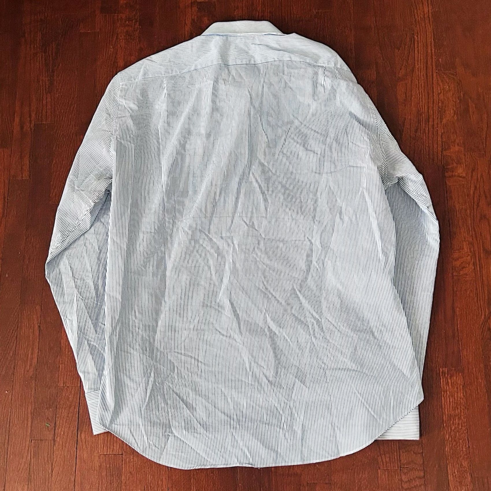 J.Crew J.CREW Shirt Slim Fit Performance Blue White Striped Cotton Blend Casual Shirt Mens L Slim Fit Button-Front Collar Spread Long Sleeve Size US L / EU 52-54 / 3 - 4 Thumbnail