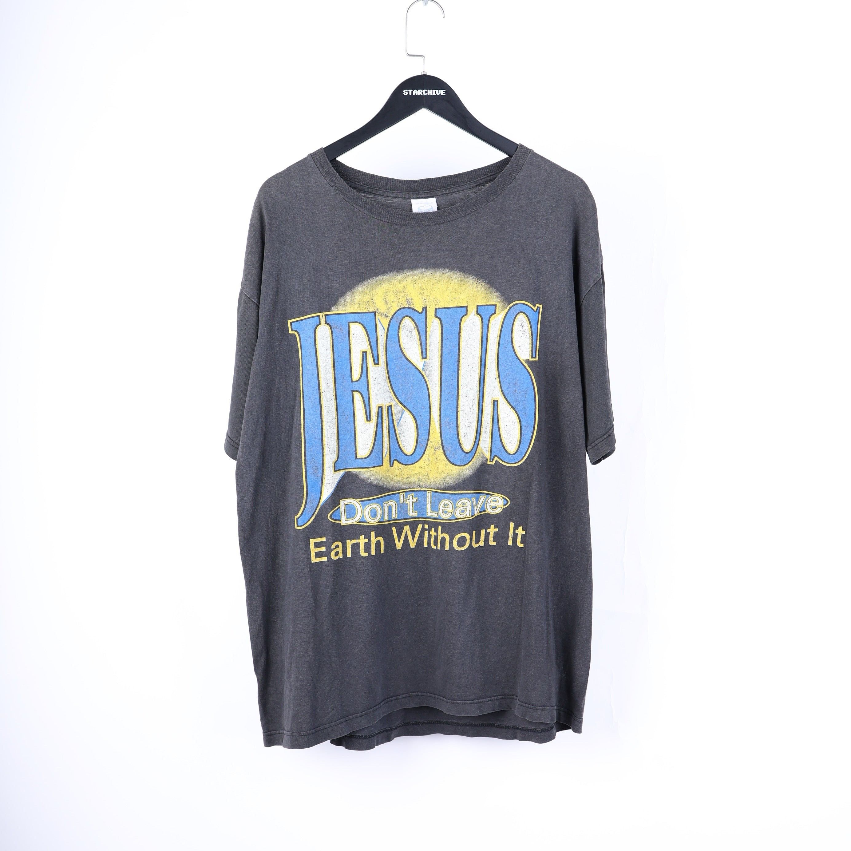 Vintage VINTAGE JESUS DON'T LEAVE EARTH WITHOUT IT FADED T-SHIRT Size US XL / EU 56 / 4 - 4 Thumbnail