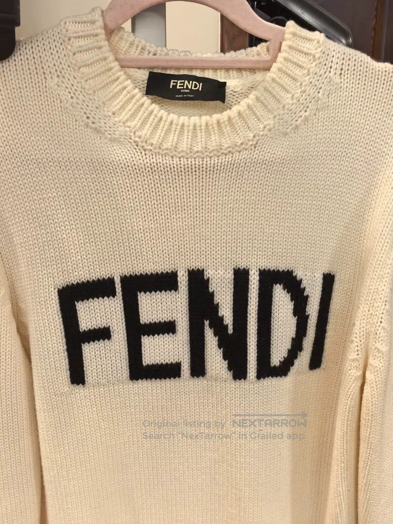 Fendi Fendi White Letter Sweater Size US M / EU 48-50 / 2 - 3 Thumbnail