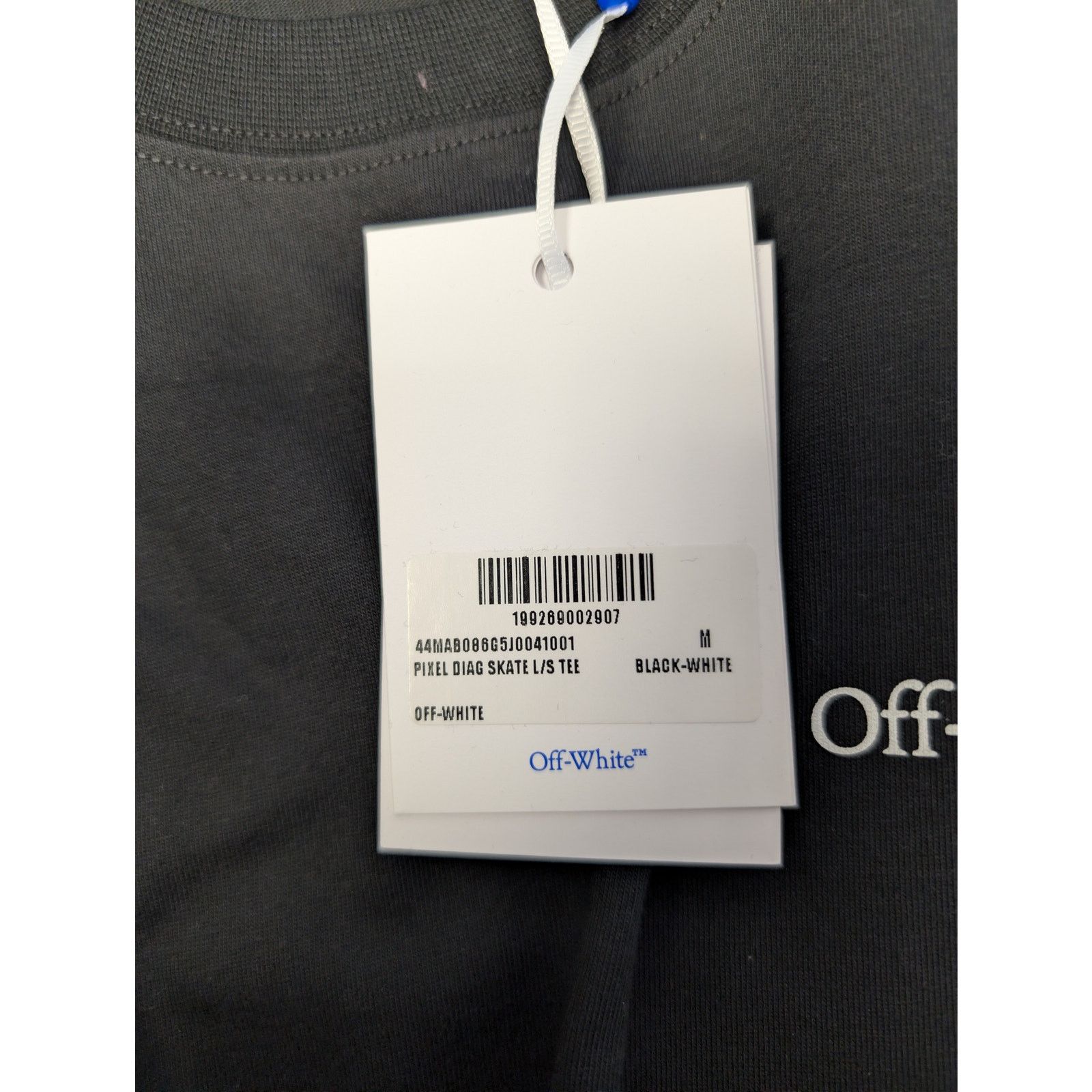 Off-White o1rshd1 Pixel Diag Skate L/S T-Shirt in Black/White Size US M / EU 48-50 / 2 - 21 Thumbnail