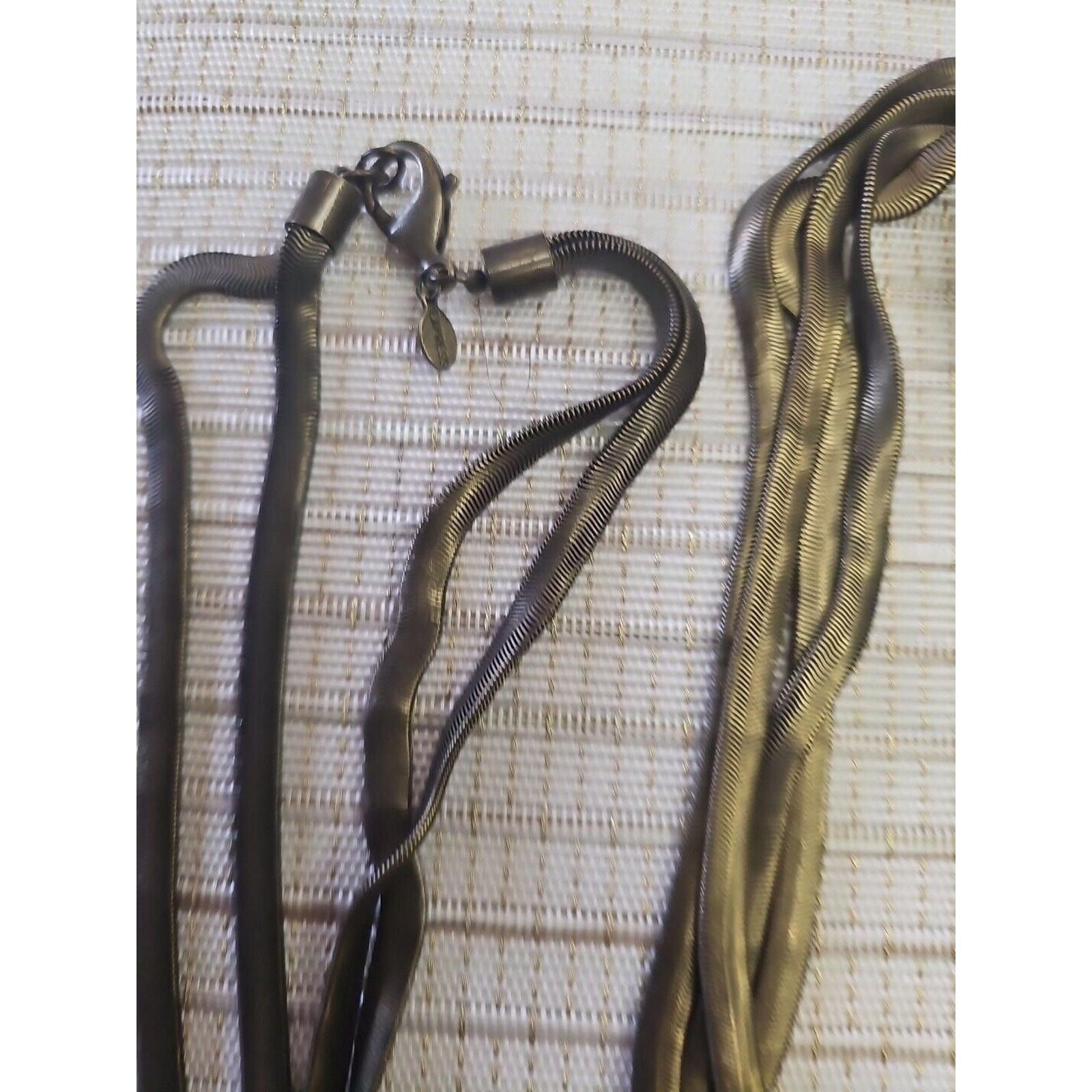 The Unbranded Brand Gunmetal Wide Thick Double Strand Knotted Long Necklace 42” Size ONE SIZE - 3 Thumbnail