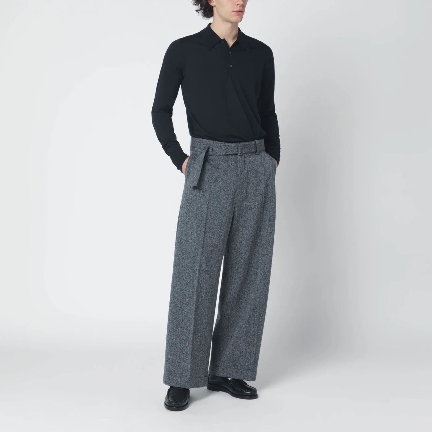 John Smedley o1d2blof0526 Wool Polo Shirt in Black Size US XXL / EU 58 / 5 - 1 Thumbnail