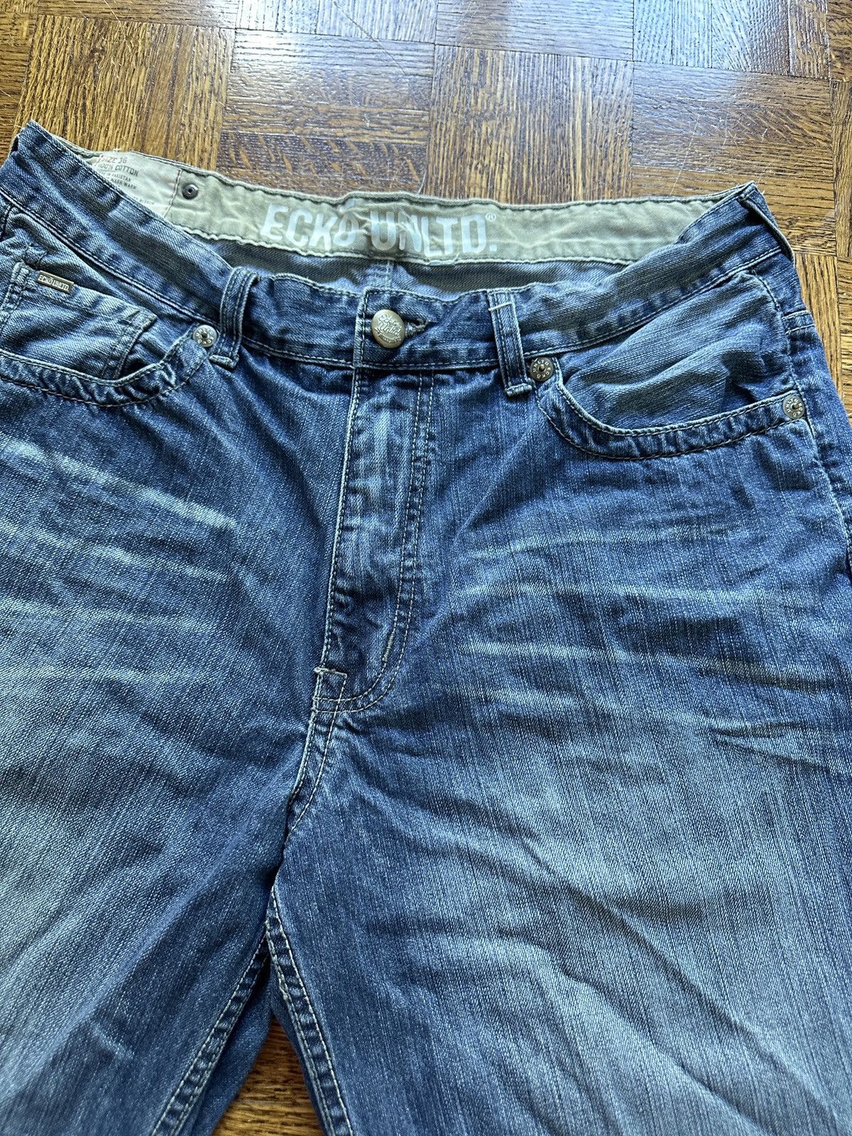 Ecko Unltd. Vintage Y2K Ecko Unltd. Baggy Wide Leg Denim Shorts Size US 36 / EU 52 - 6 Thumbnail