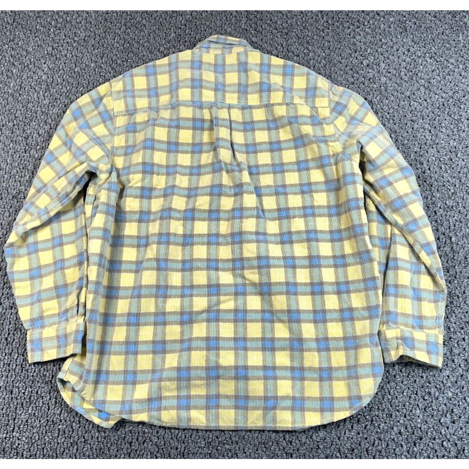 The Territory Ahead Territory Ahead Lightweight Corduroy Plaid Shirt Adult XL Yellow Blue Casual Mens Size US XL / EU 56 / 4 - 2 Thumbnail