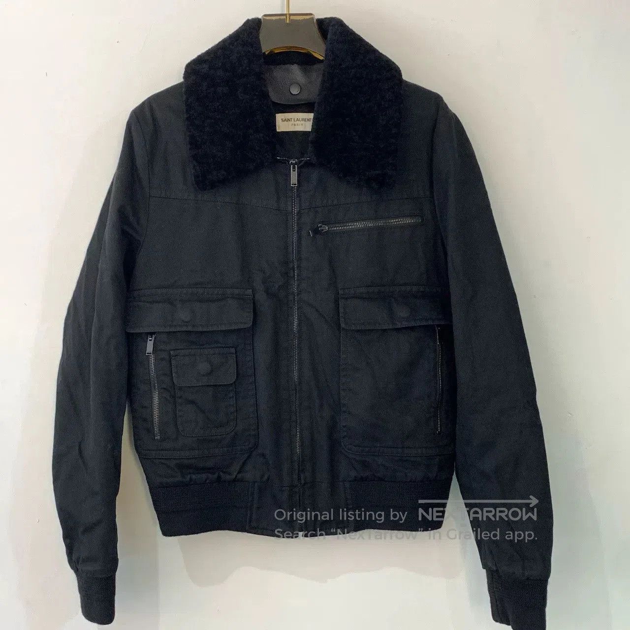 Saint Laurent Paris Saint Laurent Fur Collar Wool Jacket. Size XS / US 0-2 / IT 36-38 - 1 Thumbnail