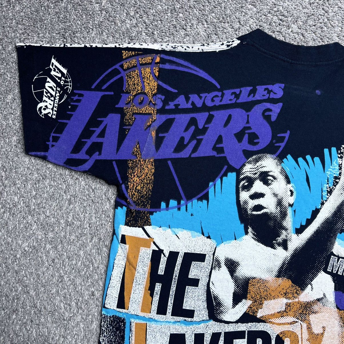 NBA 90s Magic Johnson Los Angeles Lakers All Over Print T-Shirt Size US L / EU 52-54 / 3 - 13 Thumbnail