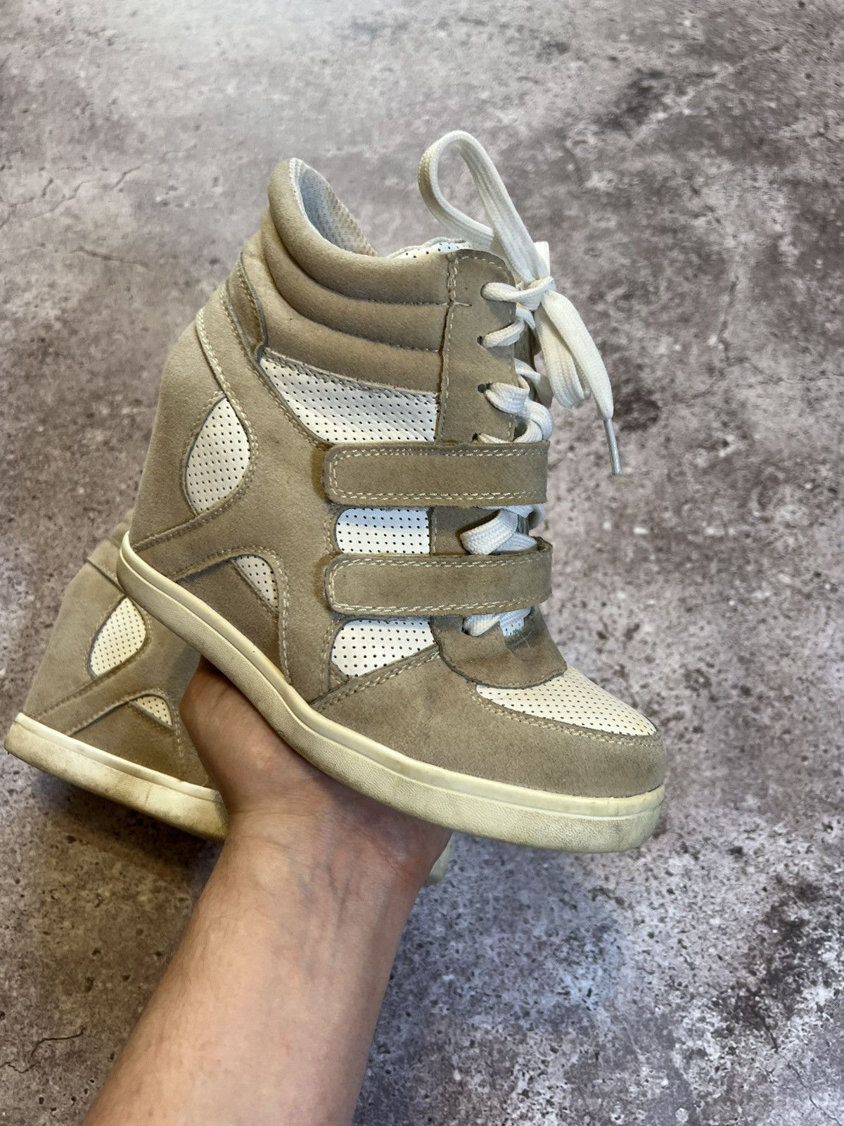 Unbranded Isabel Marant Style Wedge Sneakers Suede Leather