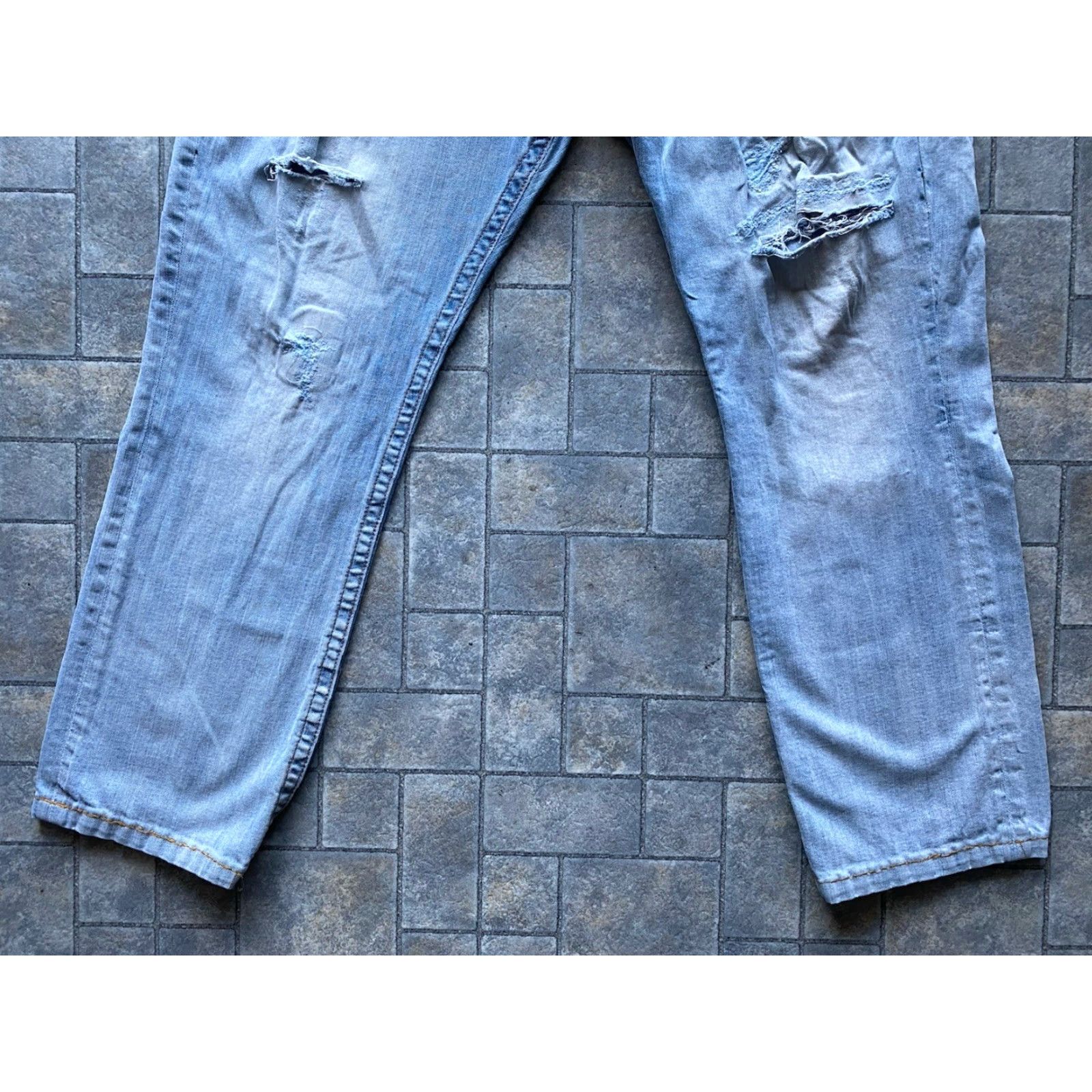 Vintage Rock Revival Jeans Straight Mens Size 44 Damaged Blue Jeans Mens Rock Revival Straight 44 Damaged Size US 44 / EU 60 - 4 Thumbnail